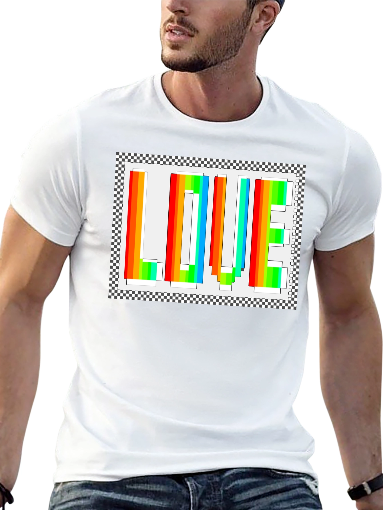 Rainbow LOVE Graphic Tee - Black