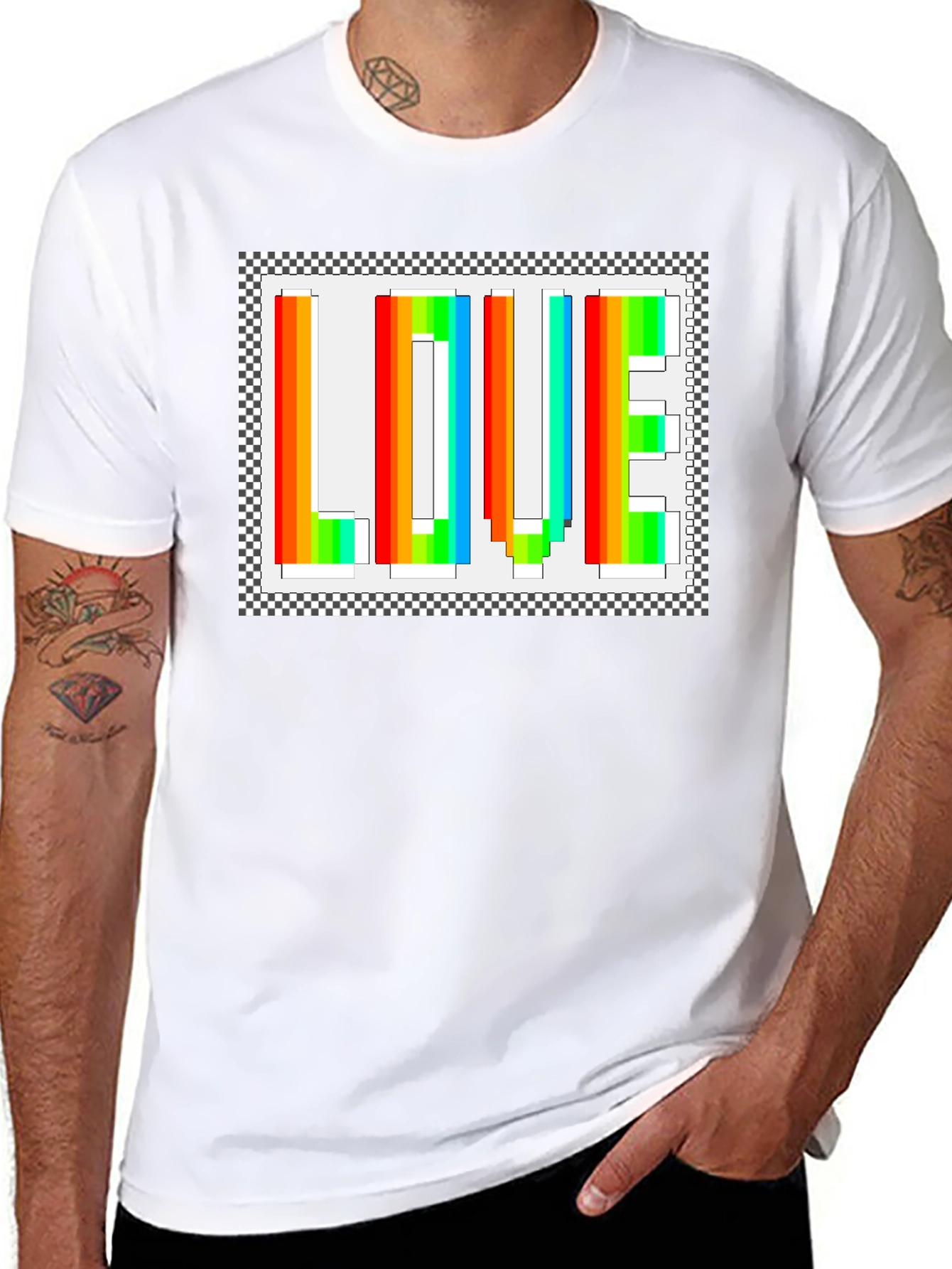 Rainbow LOVE Graphic Tee - Black