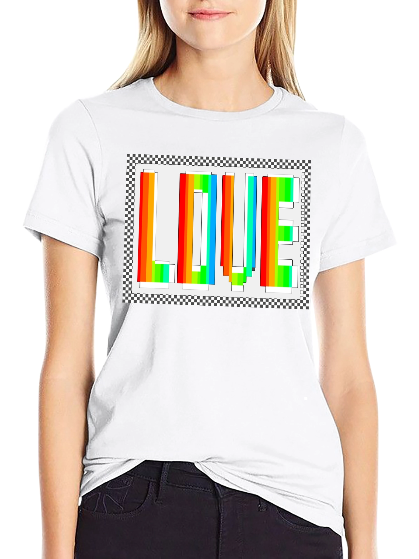 Rainbow LOVE Graphic Tee - Black