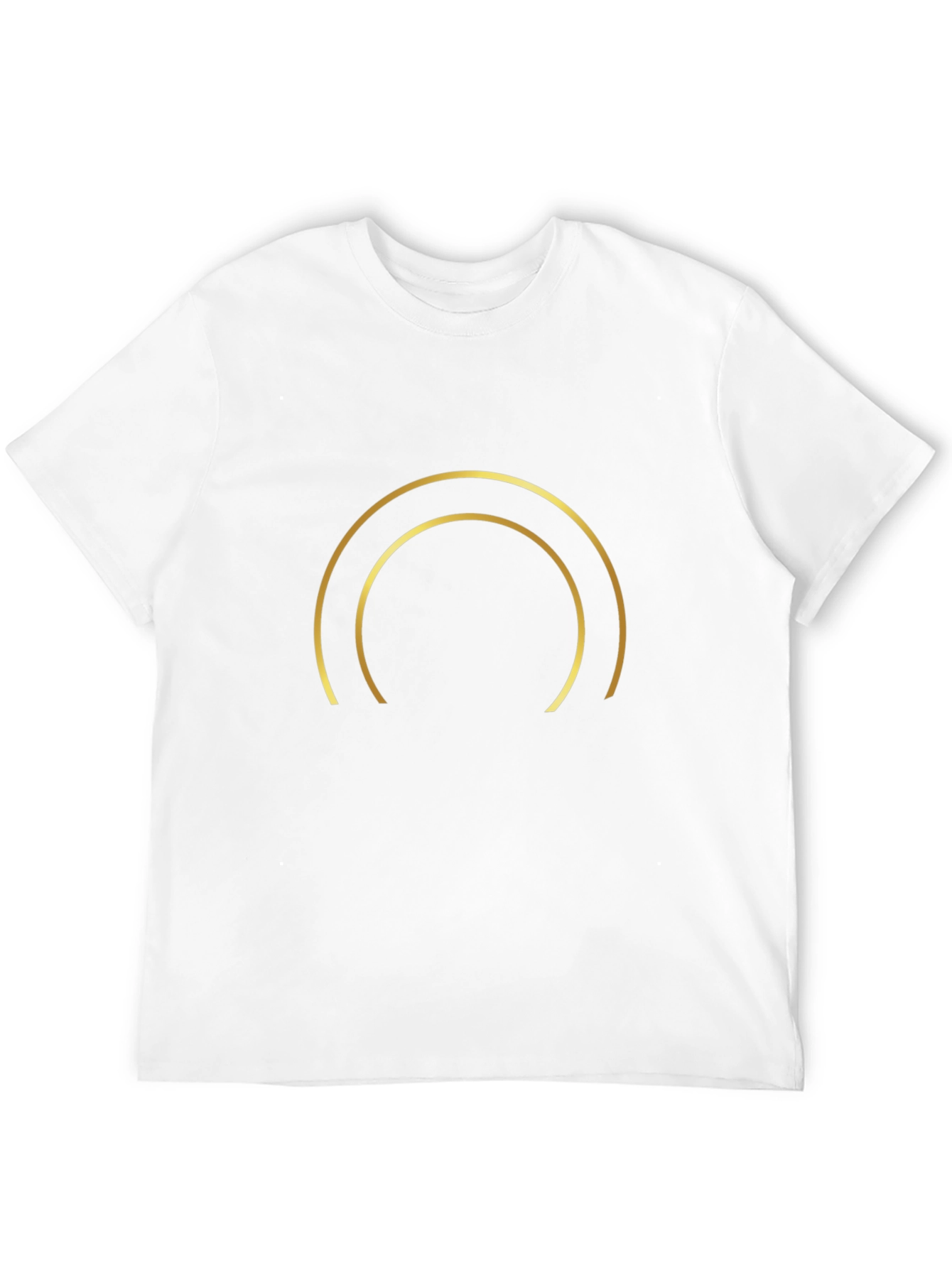 Minimalist Golden Arc Graphic Black T-Shirt