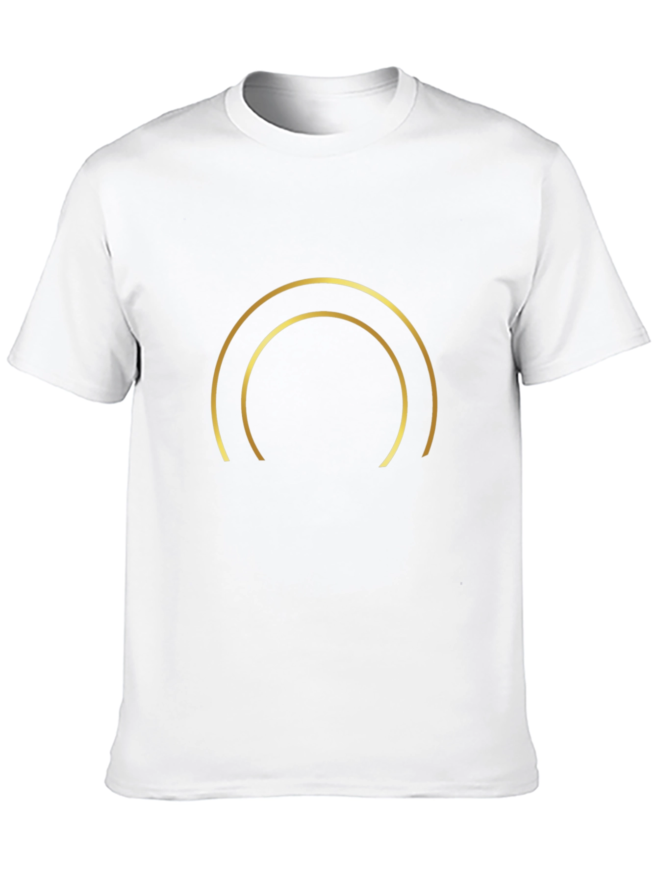 Minimalist Golden Arc Graphic Black T-Shirt