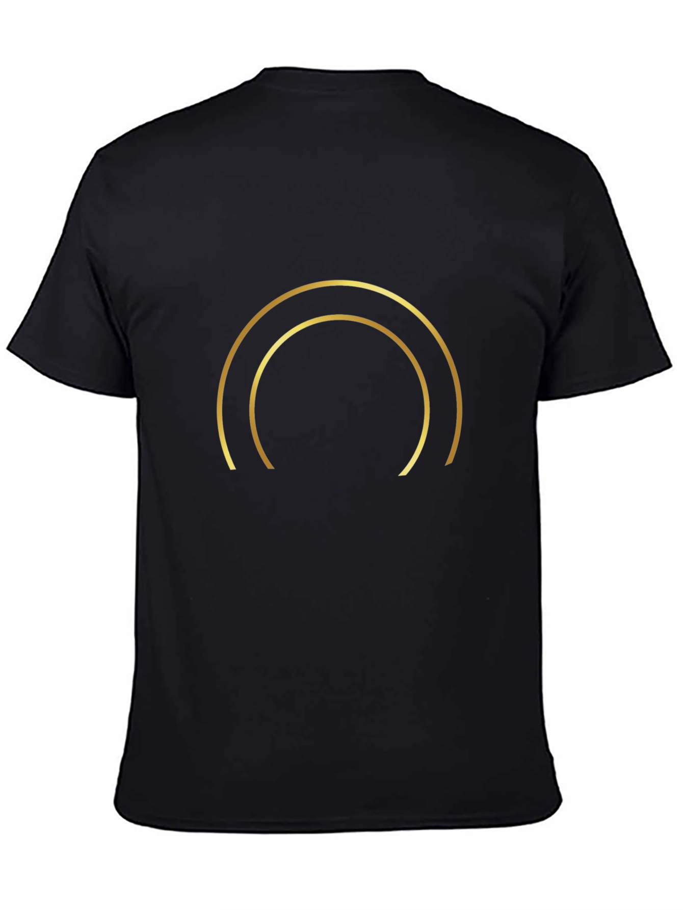 Minimalist Golden Arc Graphic Black T-Shirt