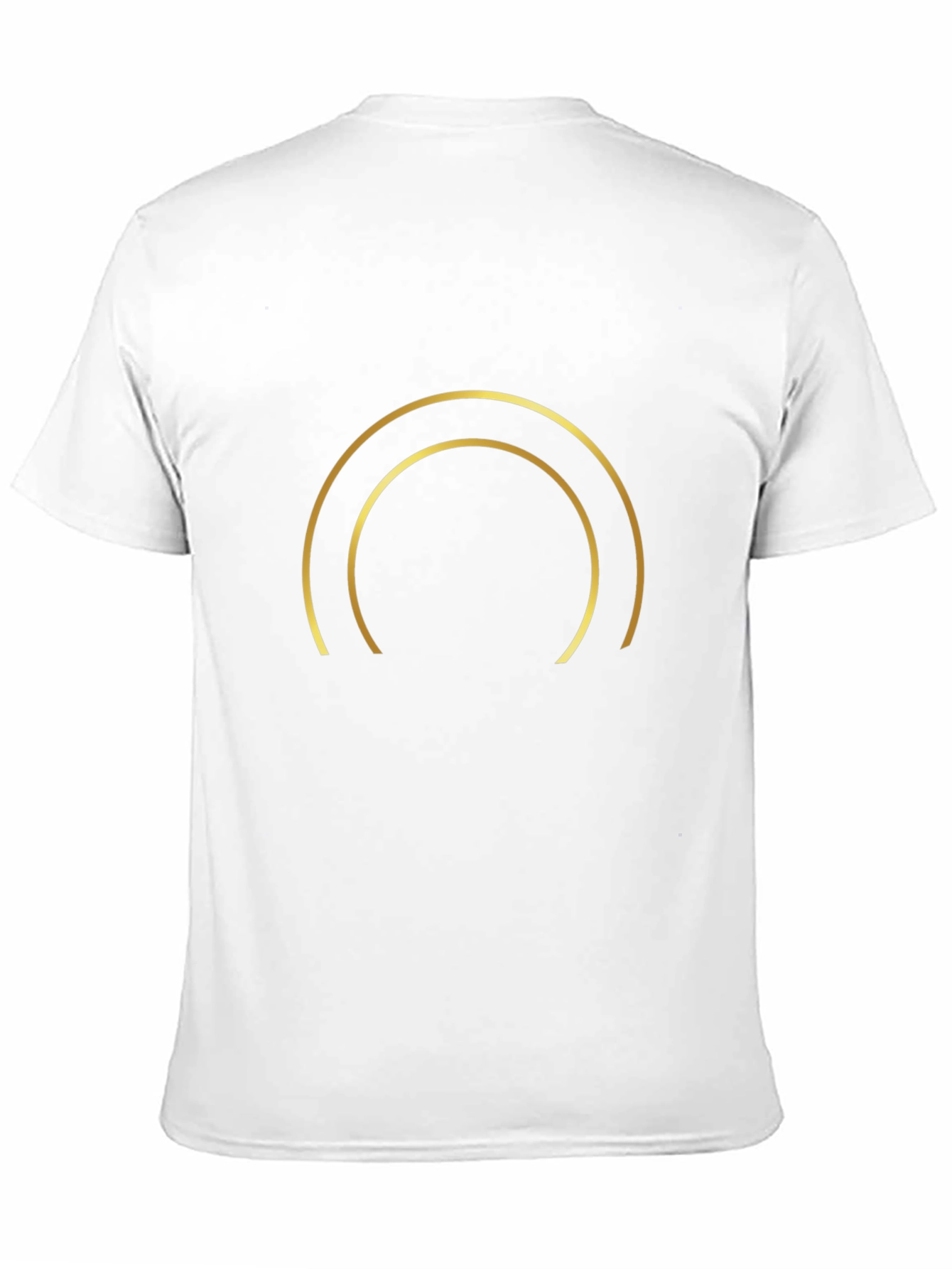 Minimalist Golden Arc Graphic Black T-Shirt