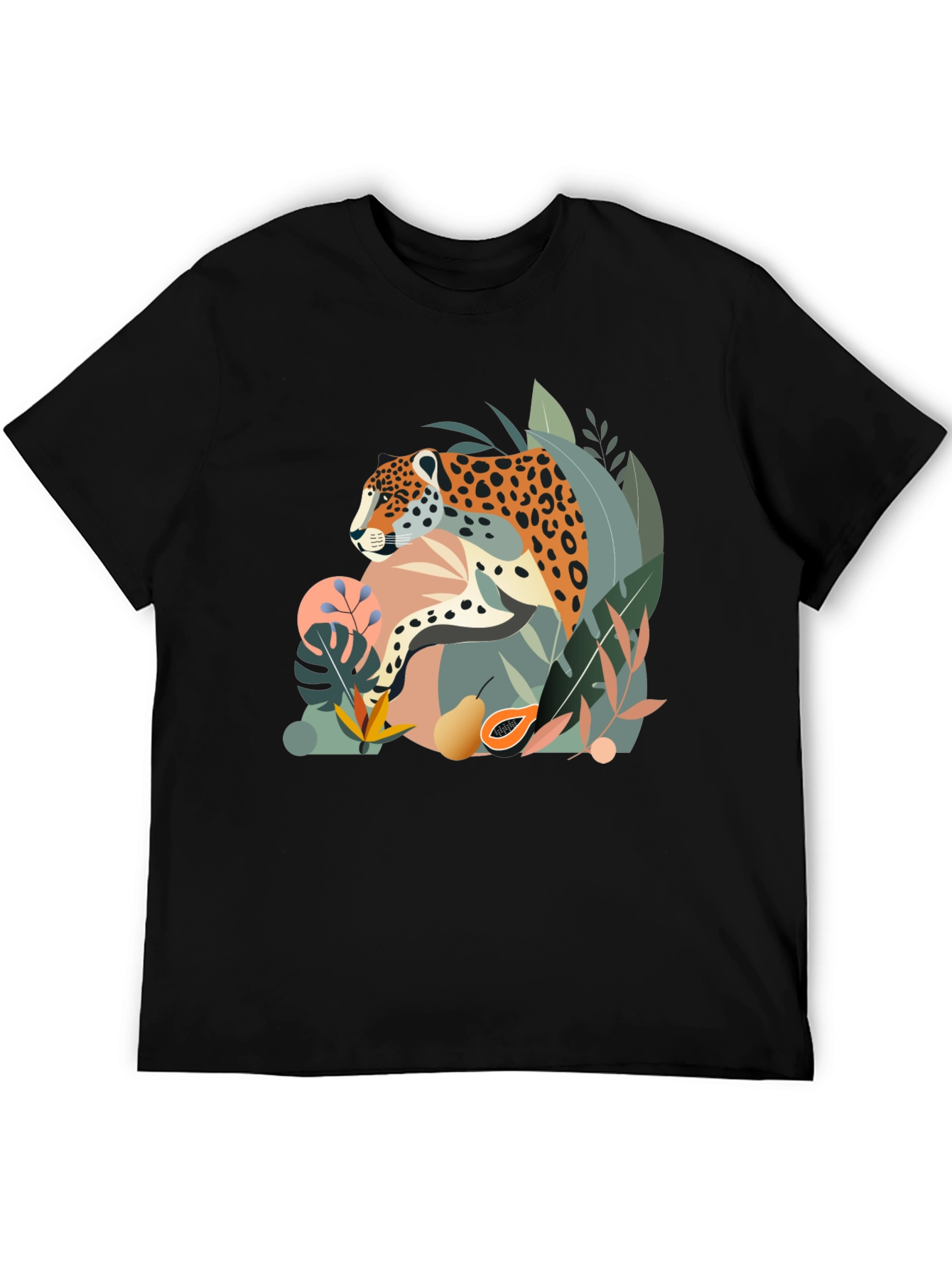 Jungle Cat Graphic Tee - Stylish Mens Black T-Shirt