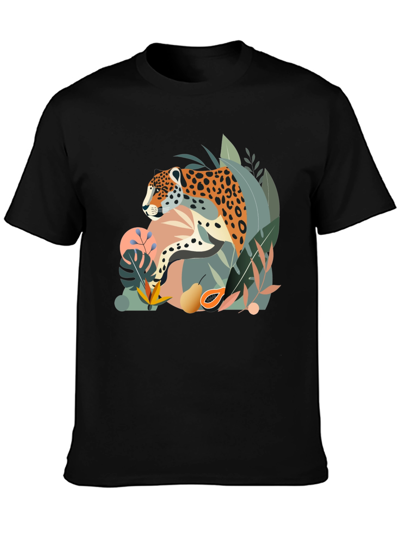 Jungle Cat Graphic Tee - Stylish Mens Black T-Shirt