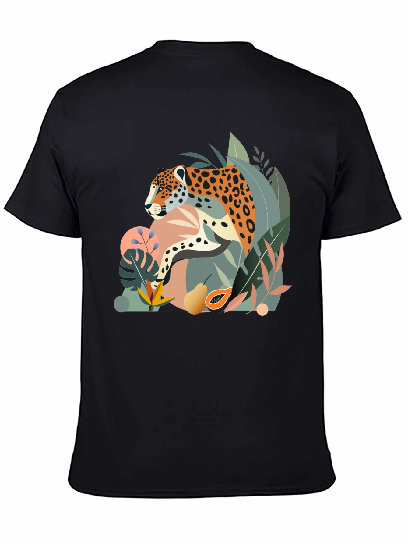 Jungle Cat Graphic Tee - Stylish Mens Black T-Shirt