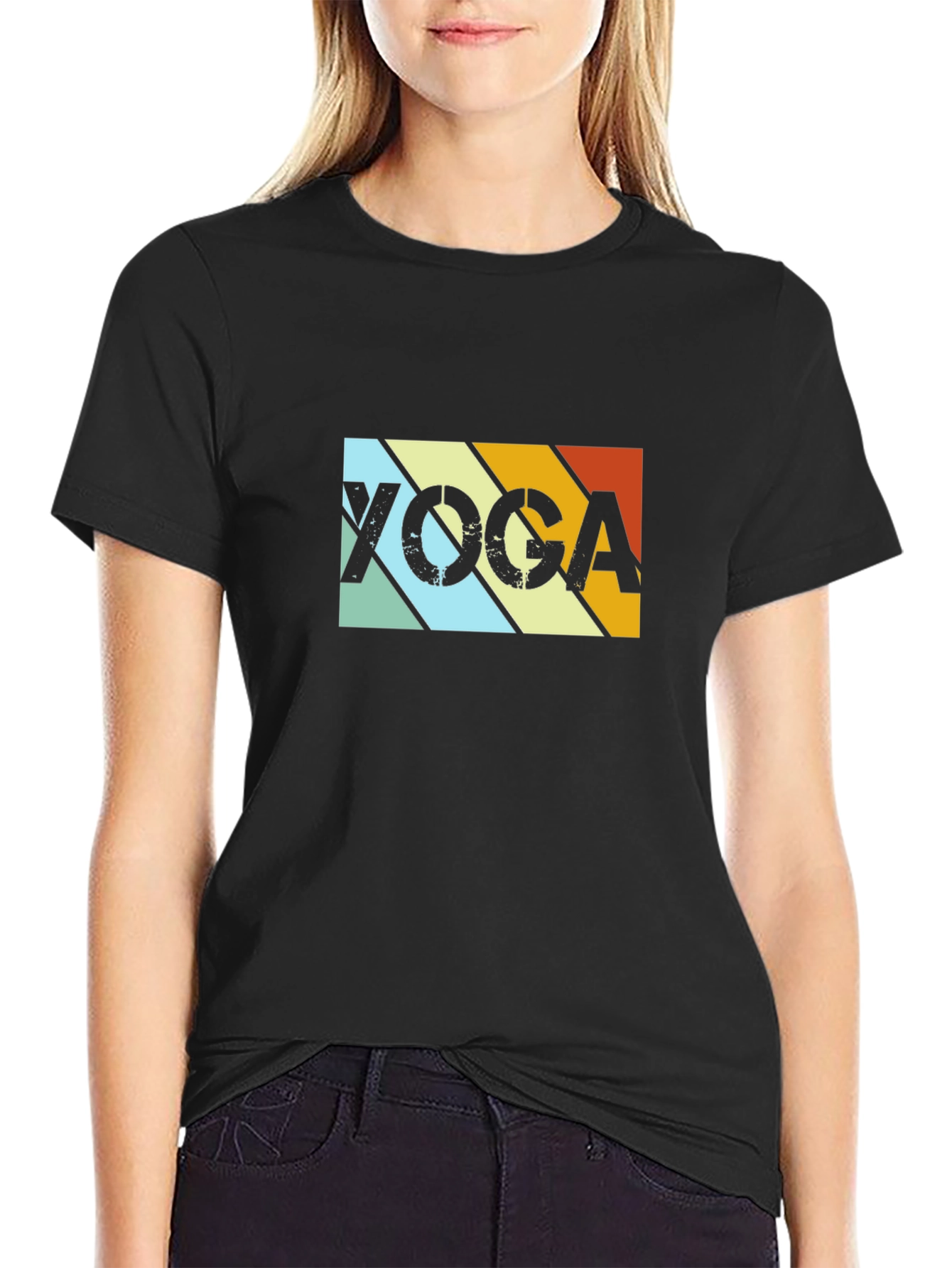 Yoga Retro T-Shirt - Black
