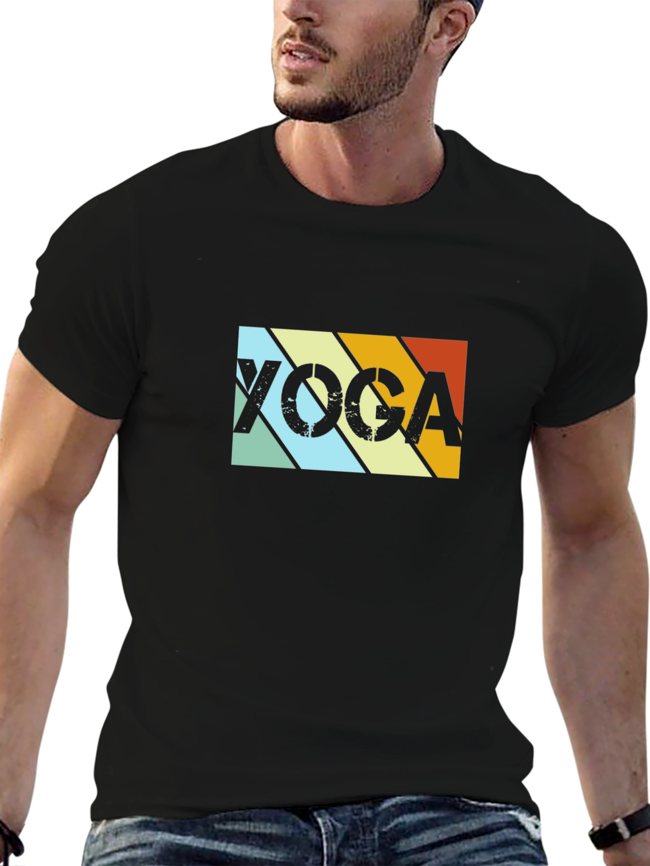 Yoga Retro T-Shirt - Black