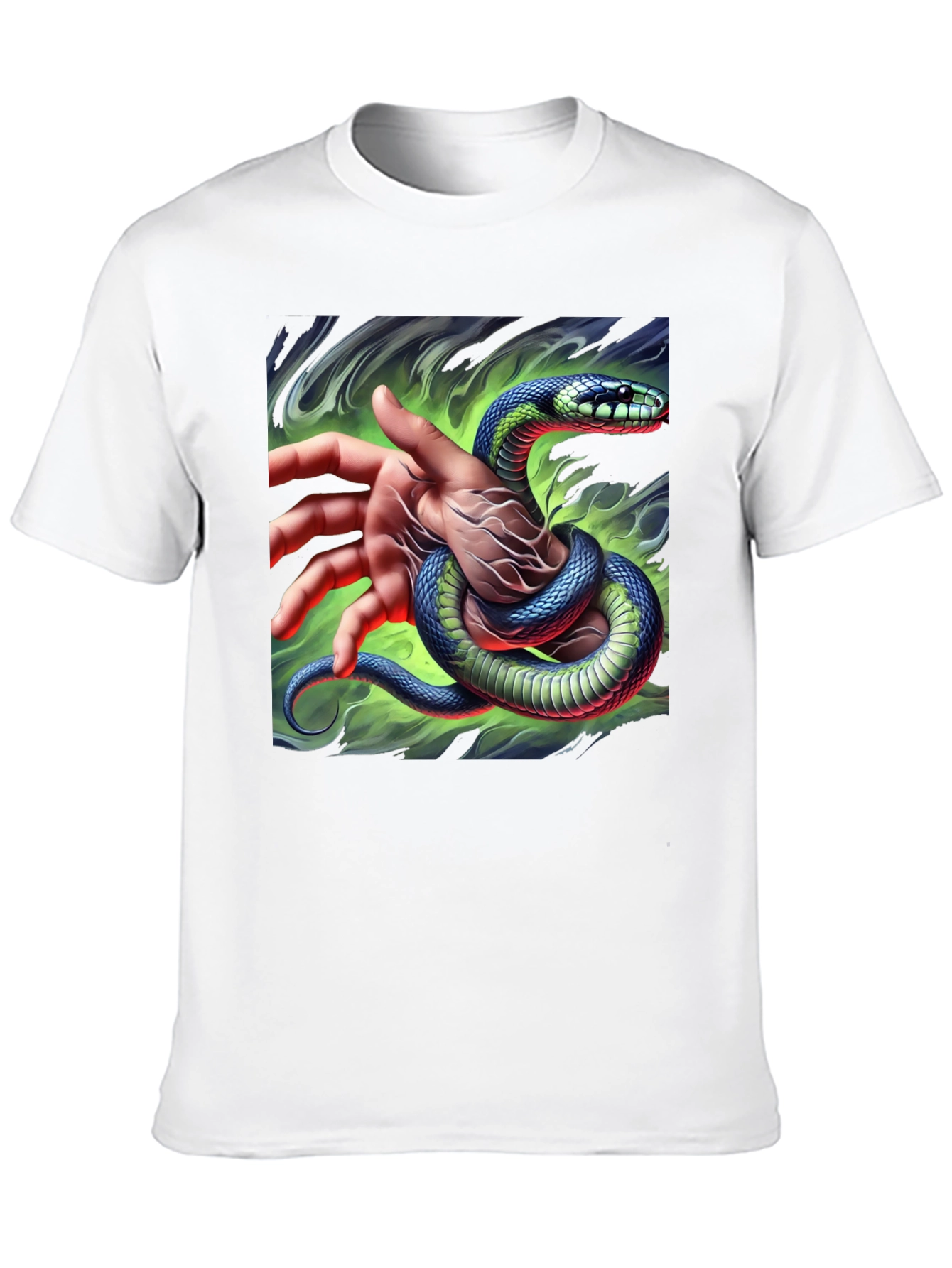 Mystic Snake Graphic Tee - Black Cotton T-Shirt