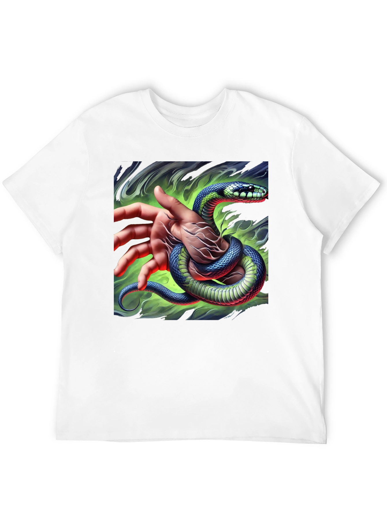 Mystic Snake Graphic Tee - Black Cotton T-Shirt