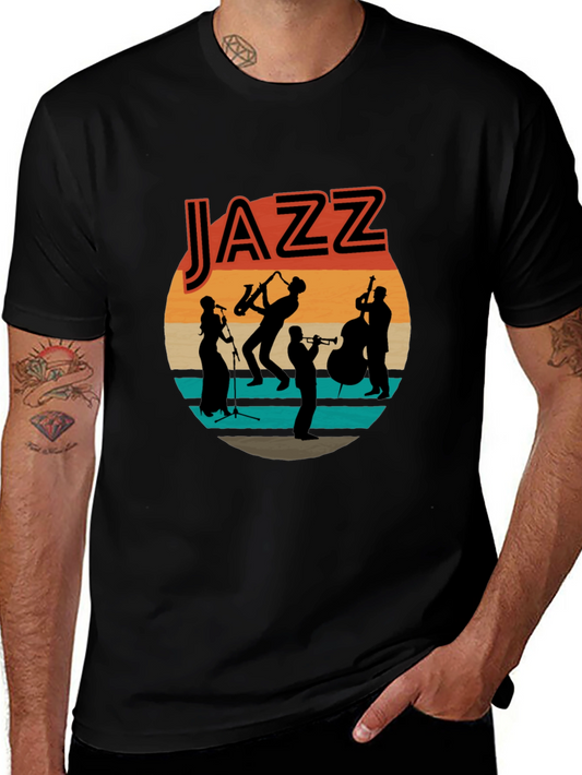 Jazz Band Graphic T-Shirt - Retro Music Tee