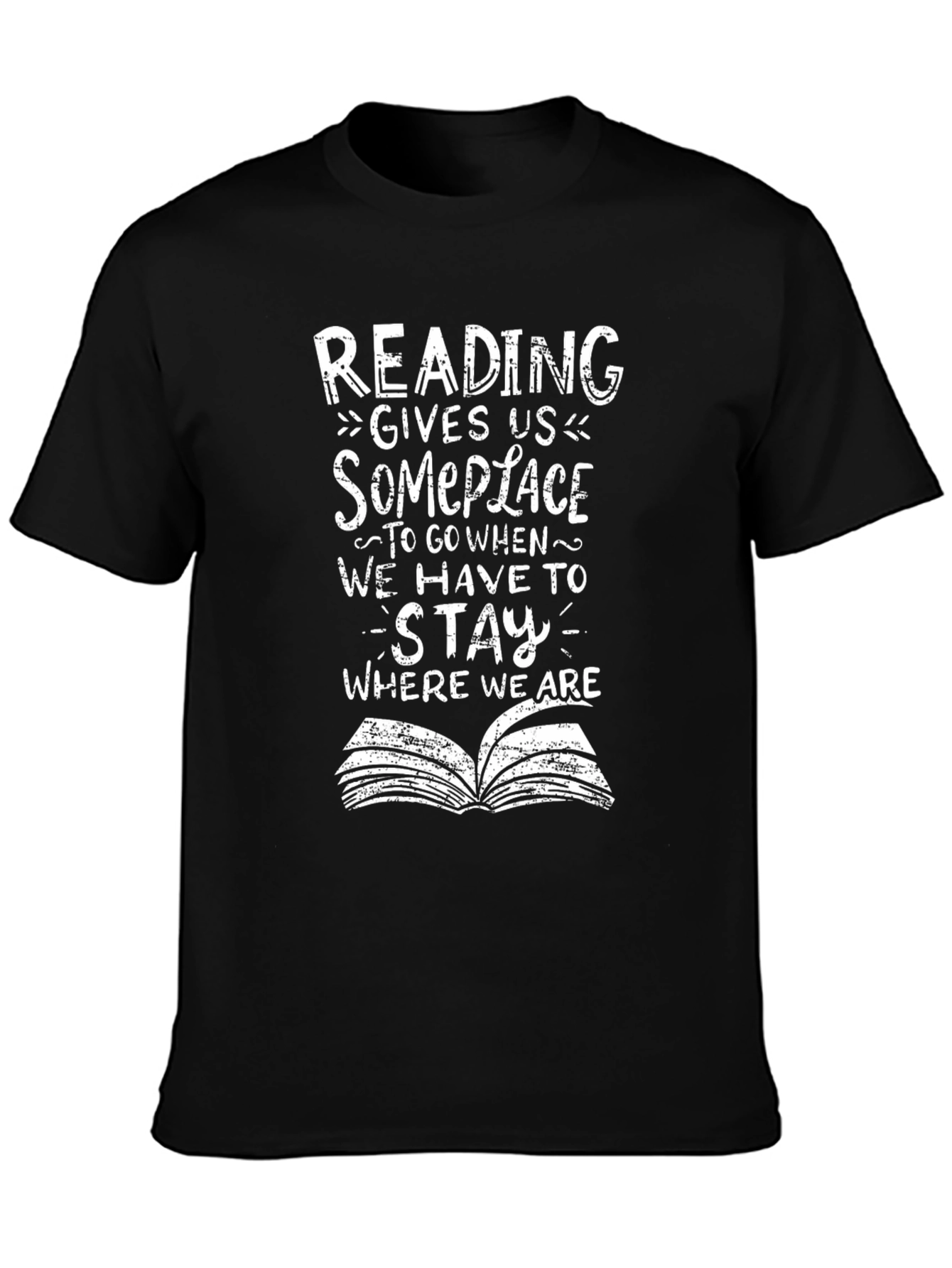 Reading Gives Us Someplace Black T-Shirt