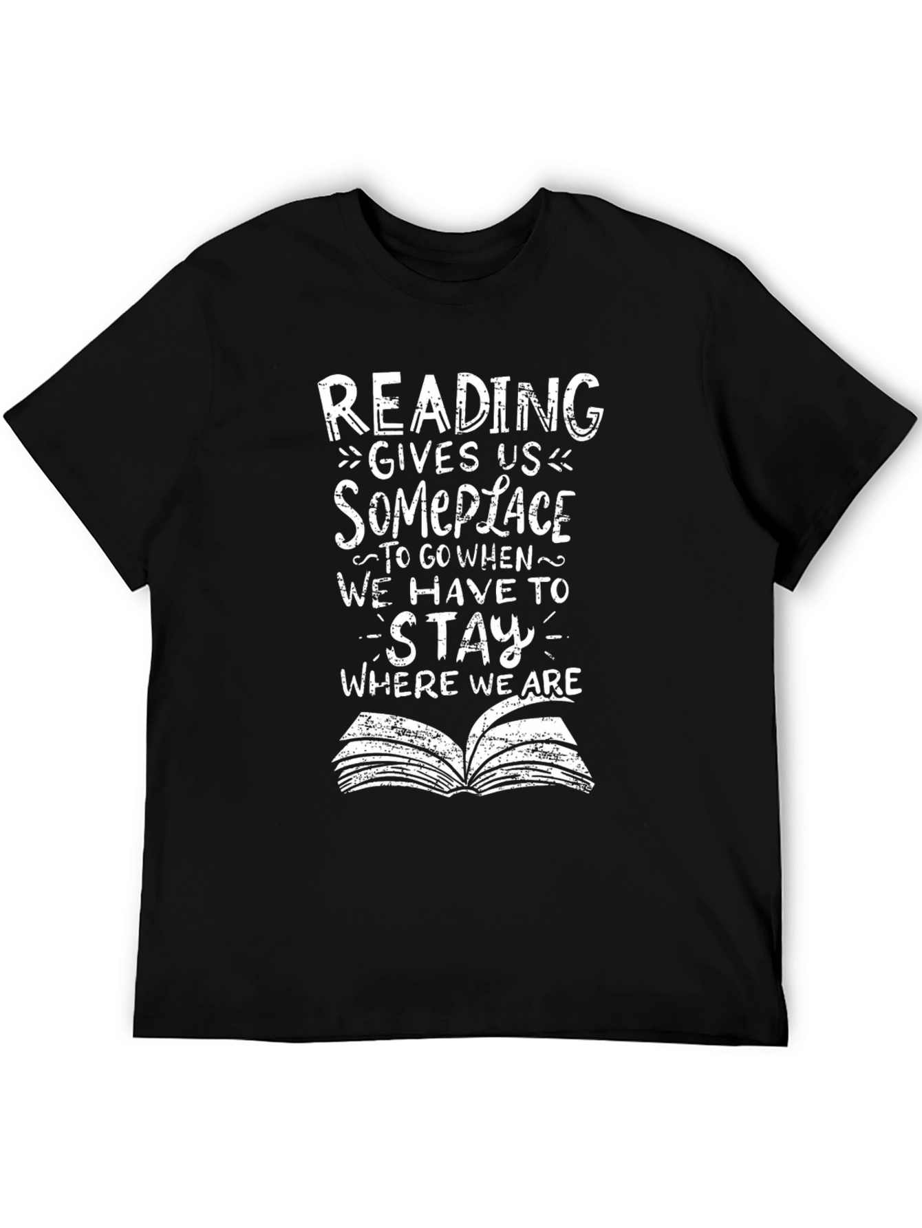 Reading Gives Us Someplace Black T-Shirt