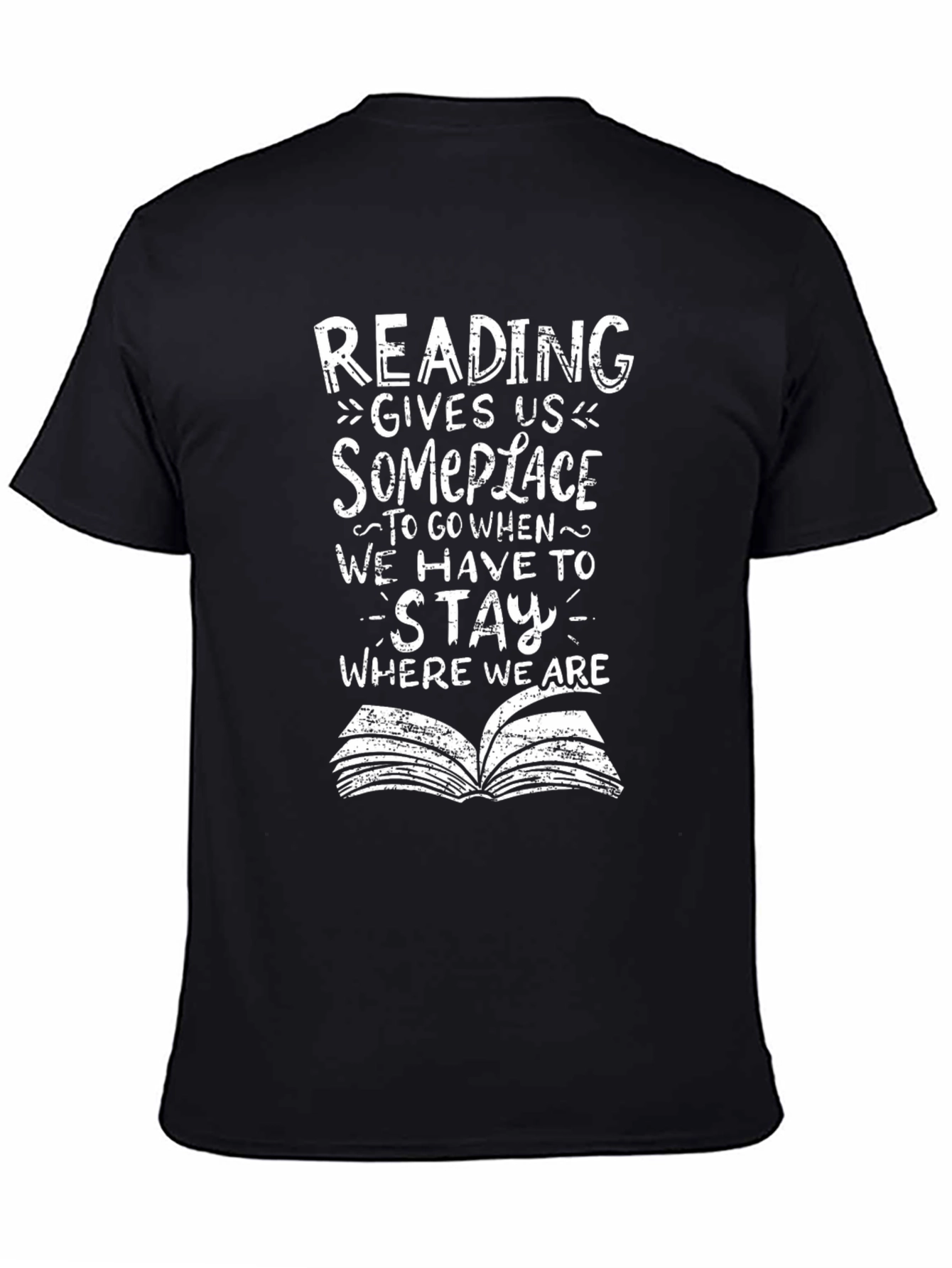 Reading Gives Us Someplace Black T-Shirt