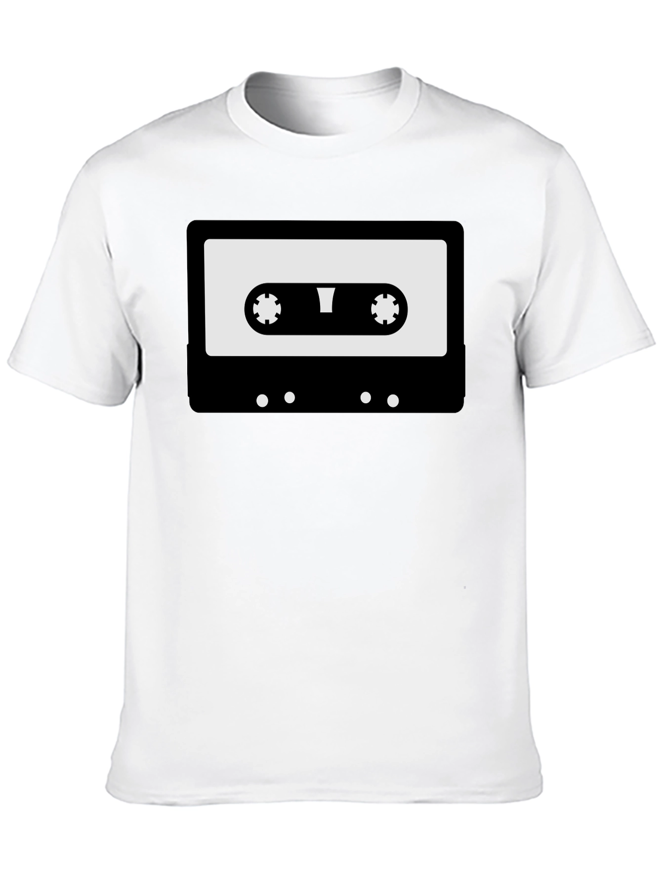 Retro Cassette Tape Graphic T-Shirt - Black