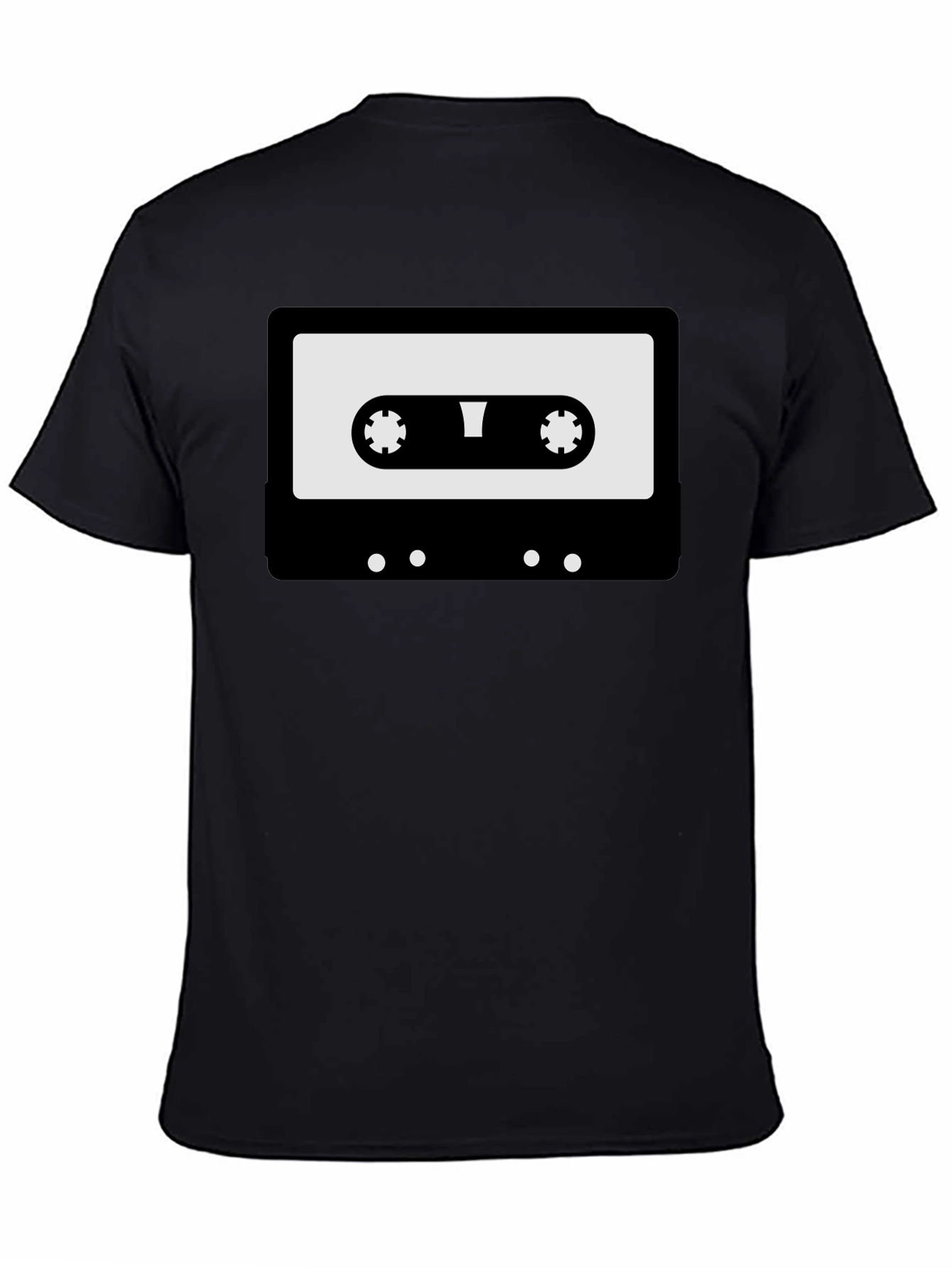 Retro Cassette Tape Graphic T-Shirt - Black