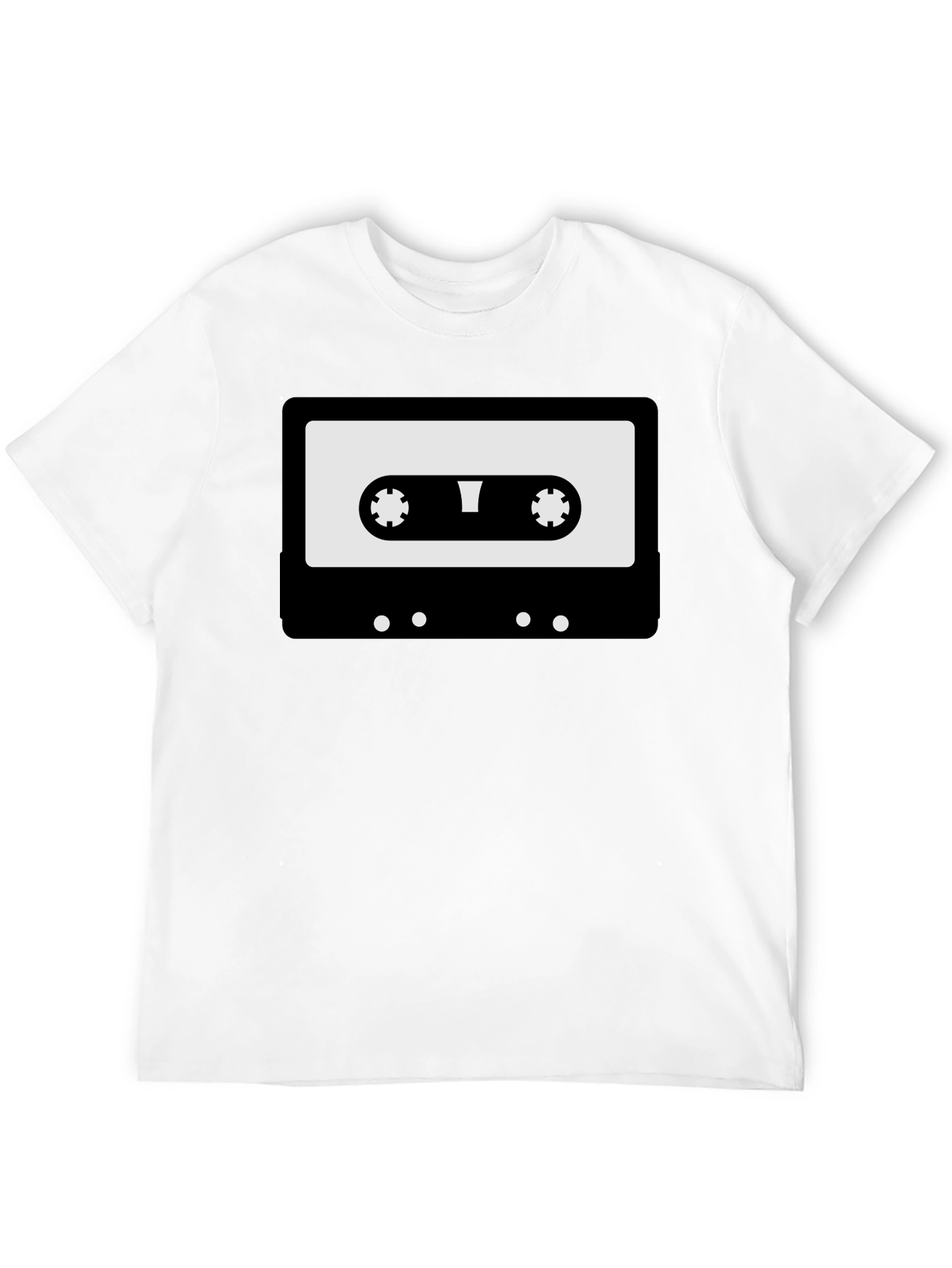 Retro Cassette Tape Graphic T-Shirt - Black