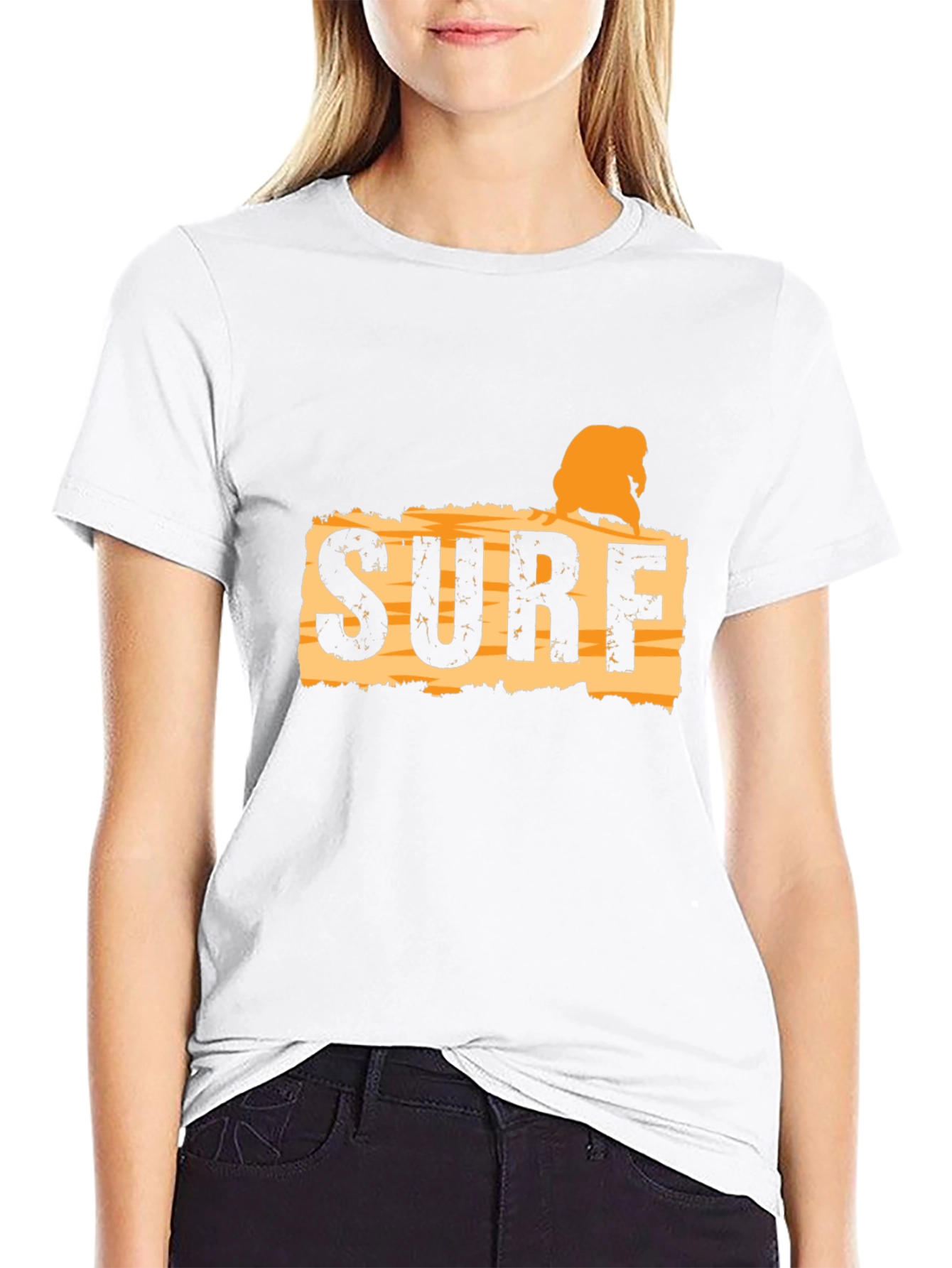Surf Graphic Tee - Black Cotton T-Shirt