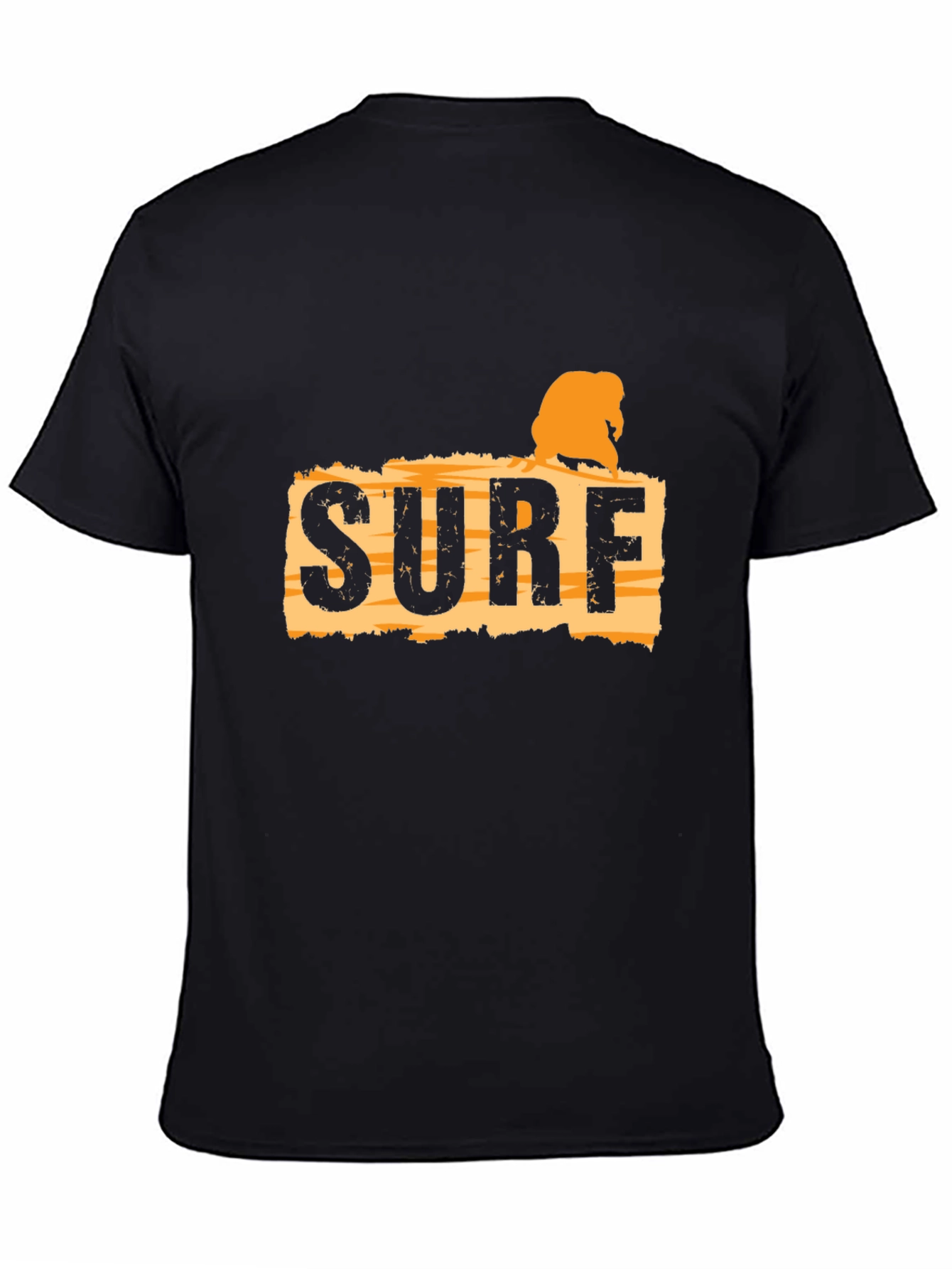 Surf Graphic Tee - Black Cotton T-Shirt