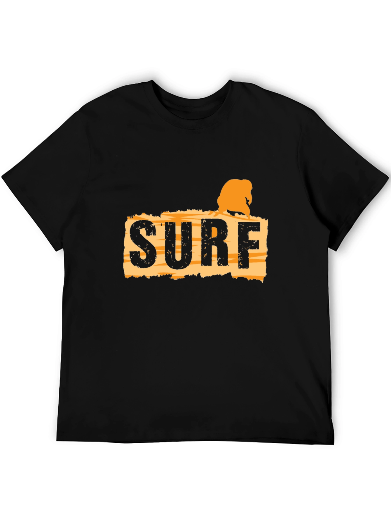 Surf Graphic Tee - Black Cotton T-Shirt