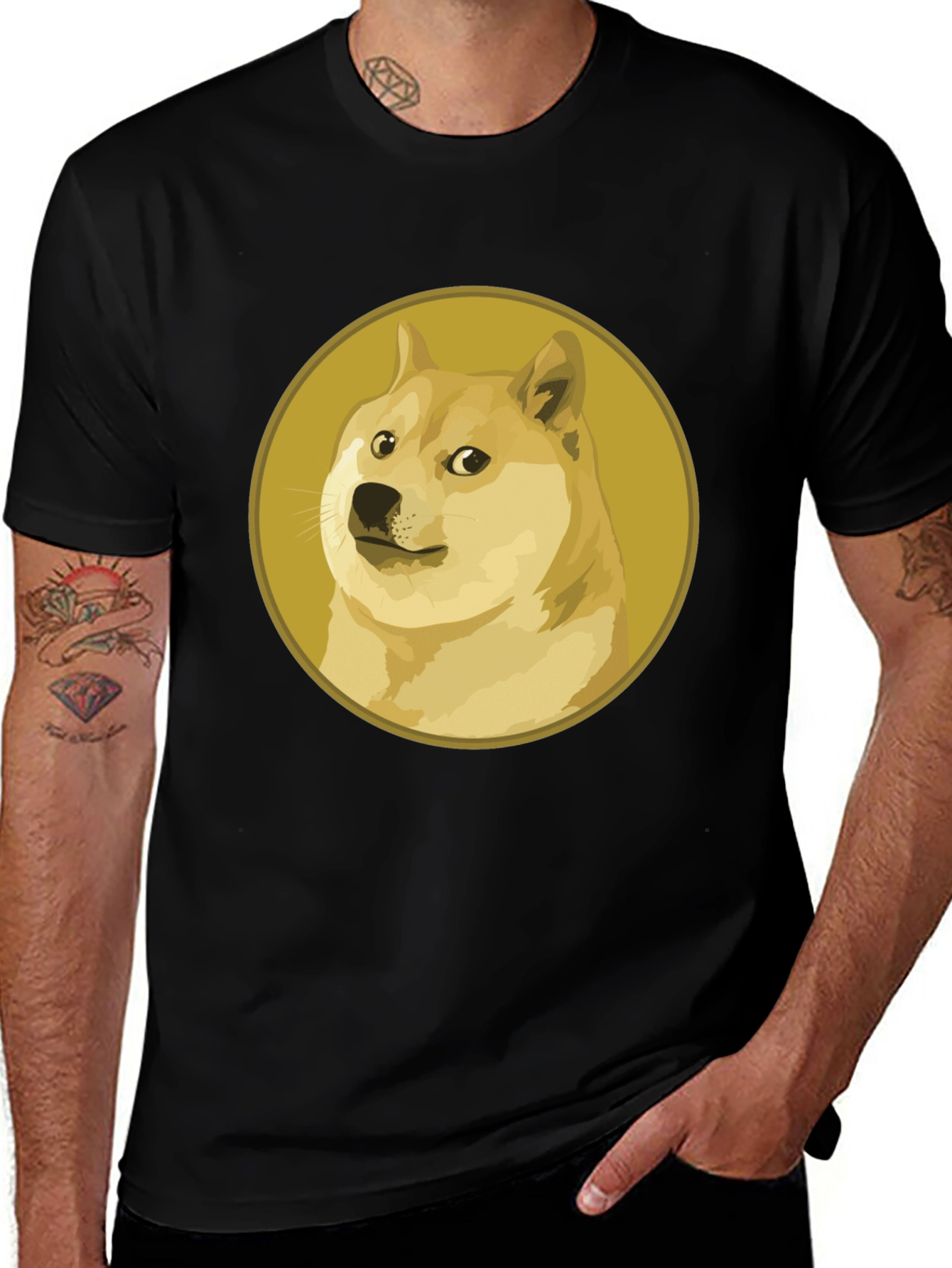 Doge Meme Black T-Shirt - Crypto Fashion