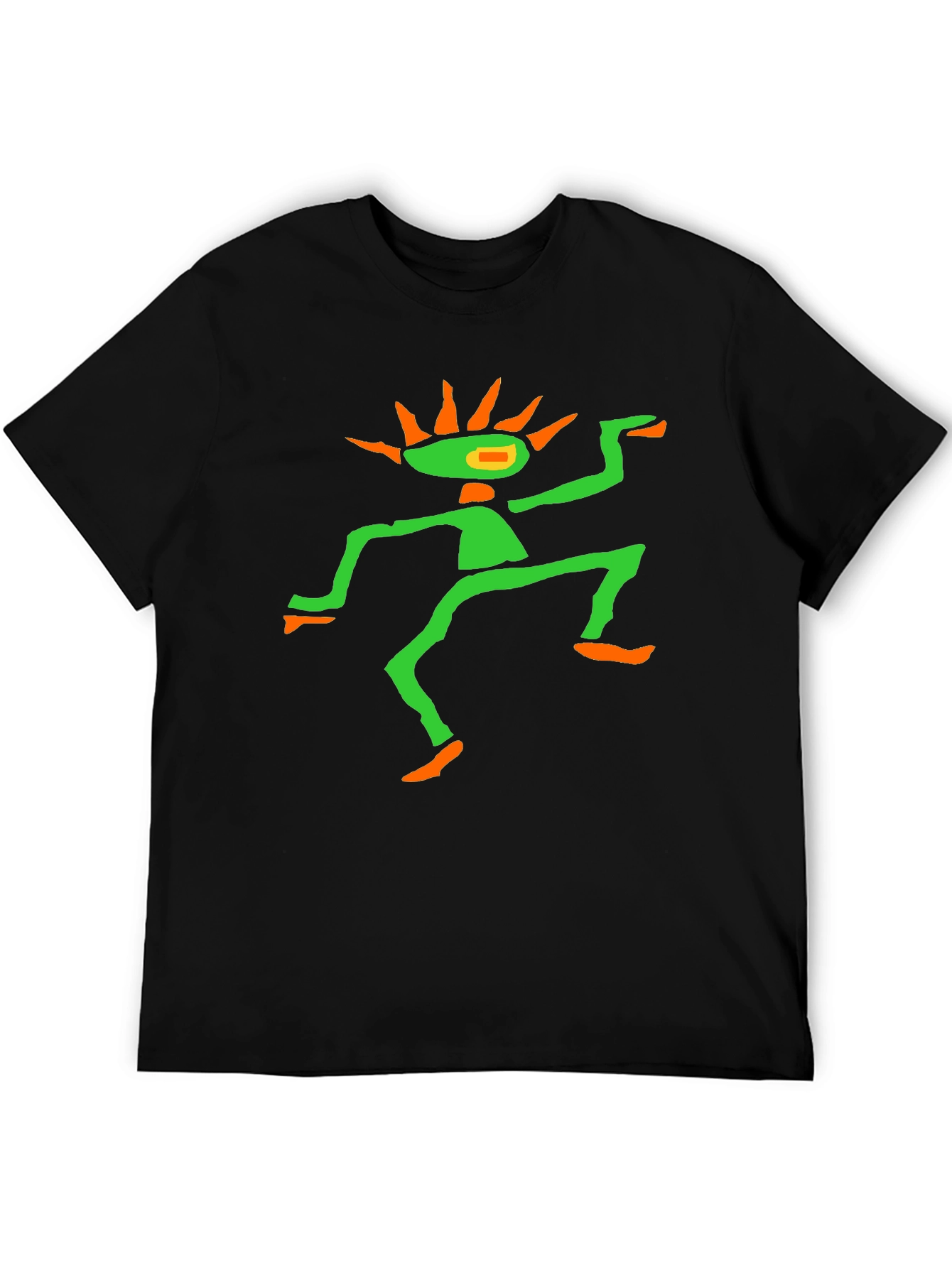 Psychedelic Graphic Tee - Black Cotton Blend
