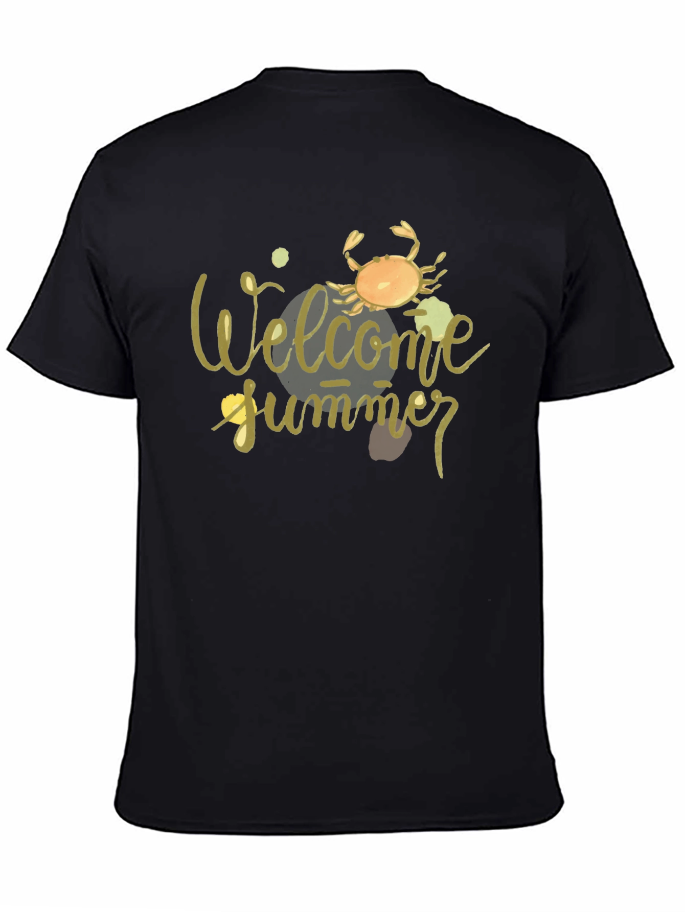 Welcome Summer Crab Graphic Tee - Black