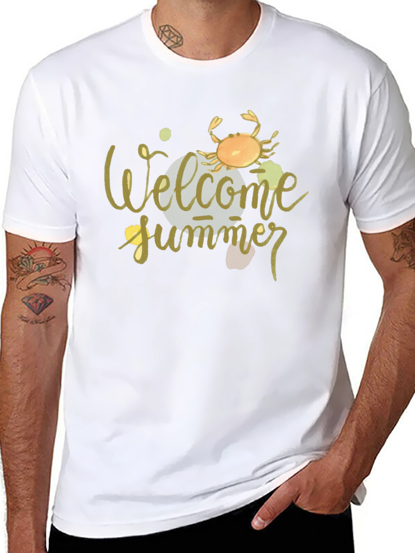 Welcome Summer Crab Graphic Tee - Black