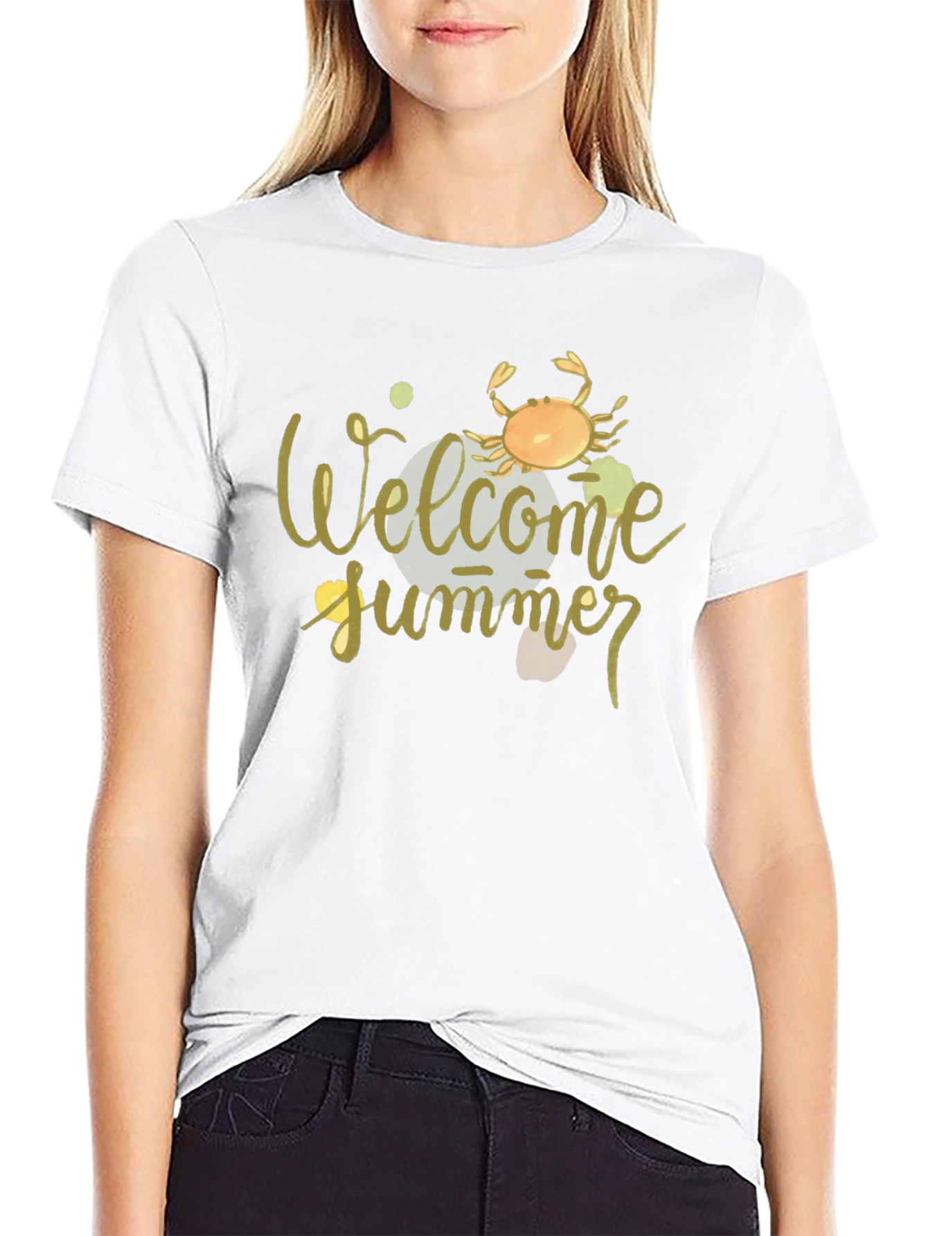 Welcome Summer Crab Graphic Tee - Black