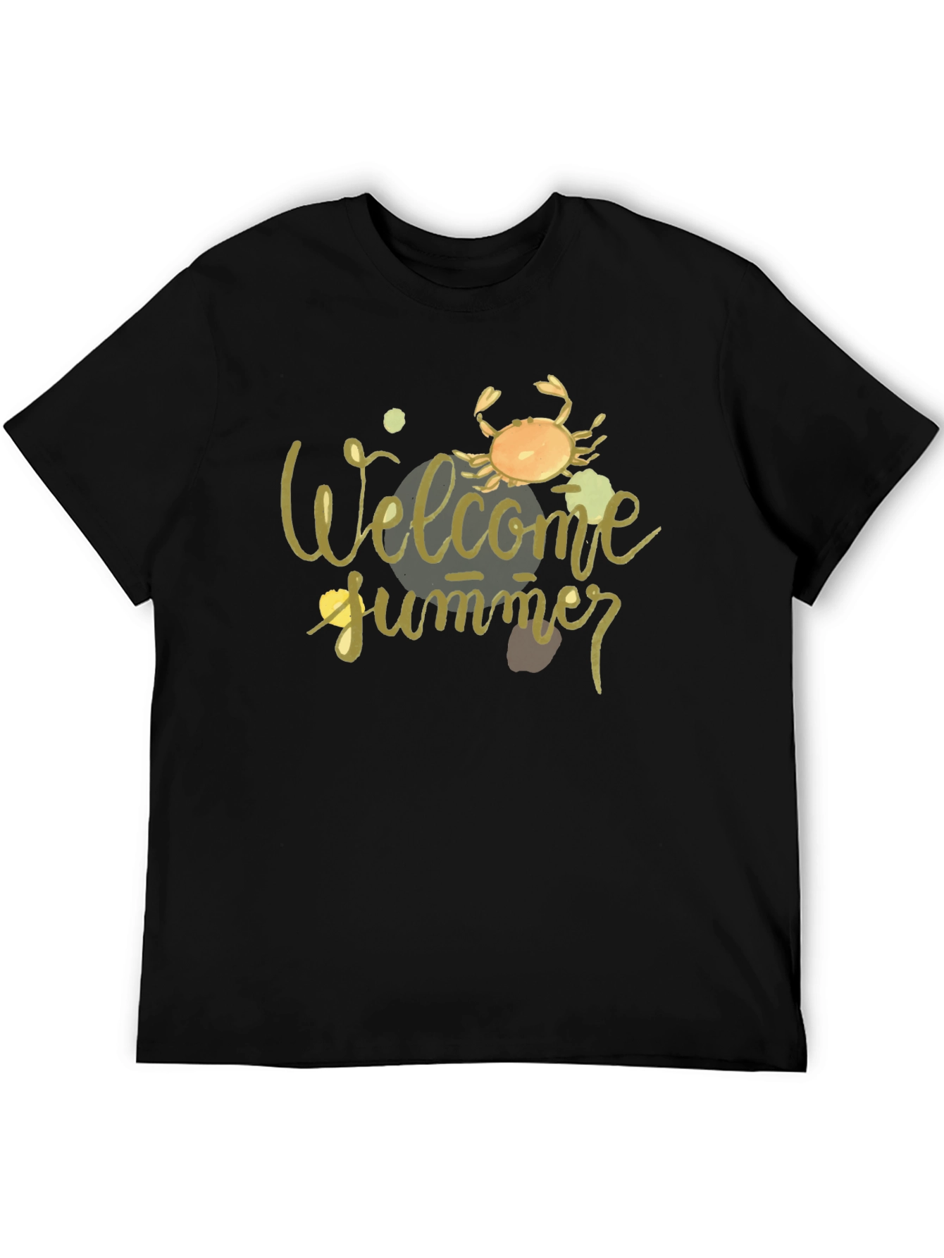 Welcome Summer Crab Graphic Tee - Black
