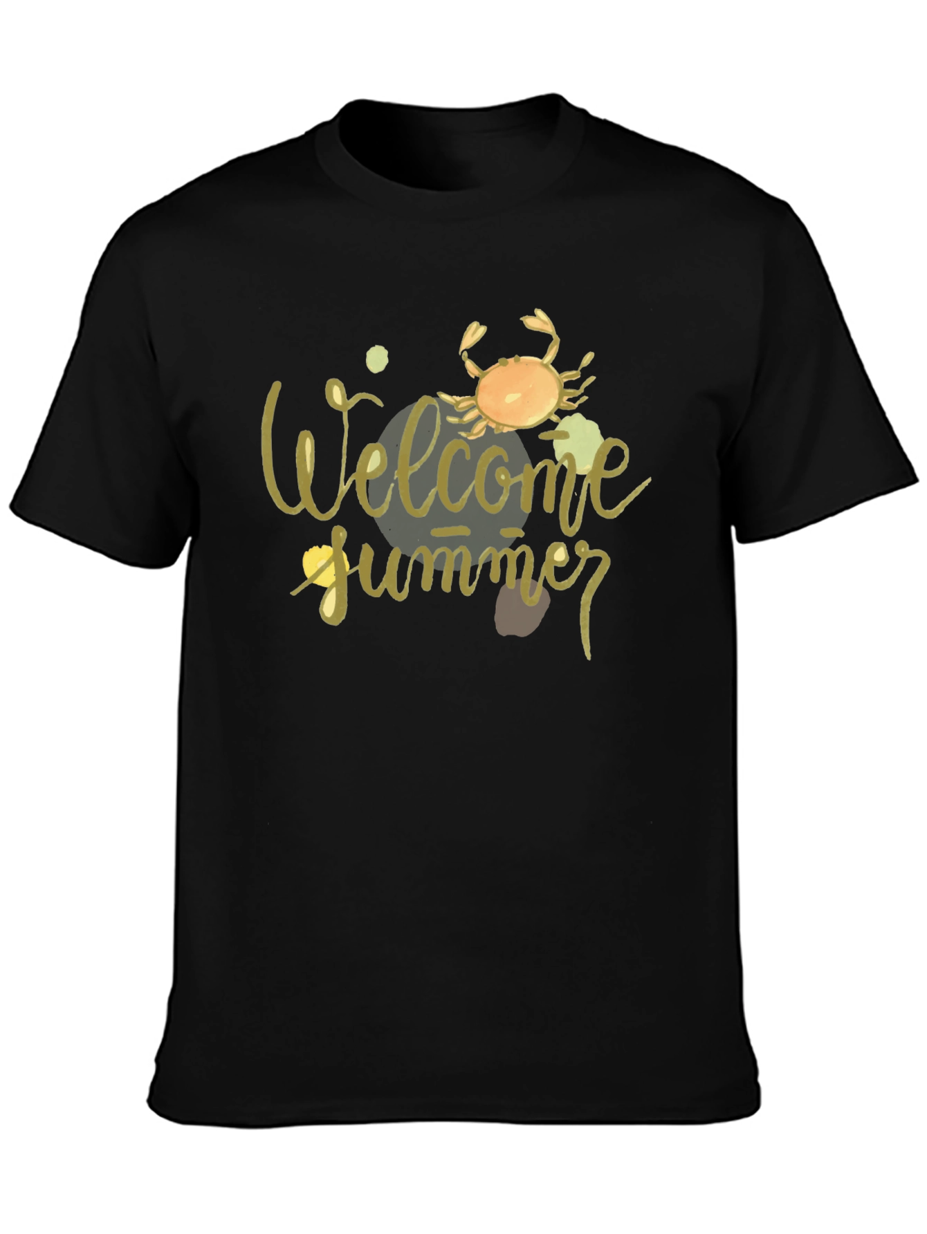 Welcome Summer Crab Graphic Tee - Black