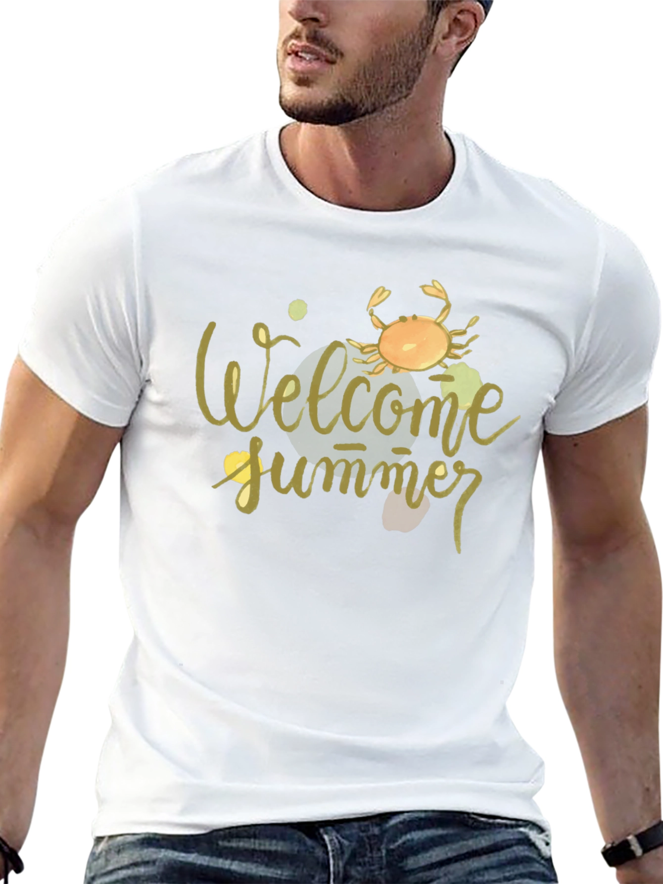 Welcome Summer Crab Graphic Tee - Black