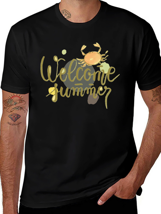 Welcome Summer Crab Graphic Tee - Black