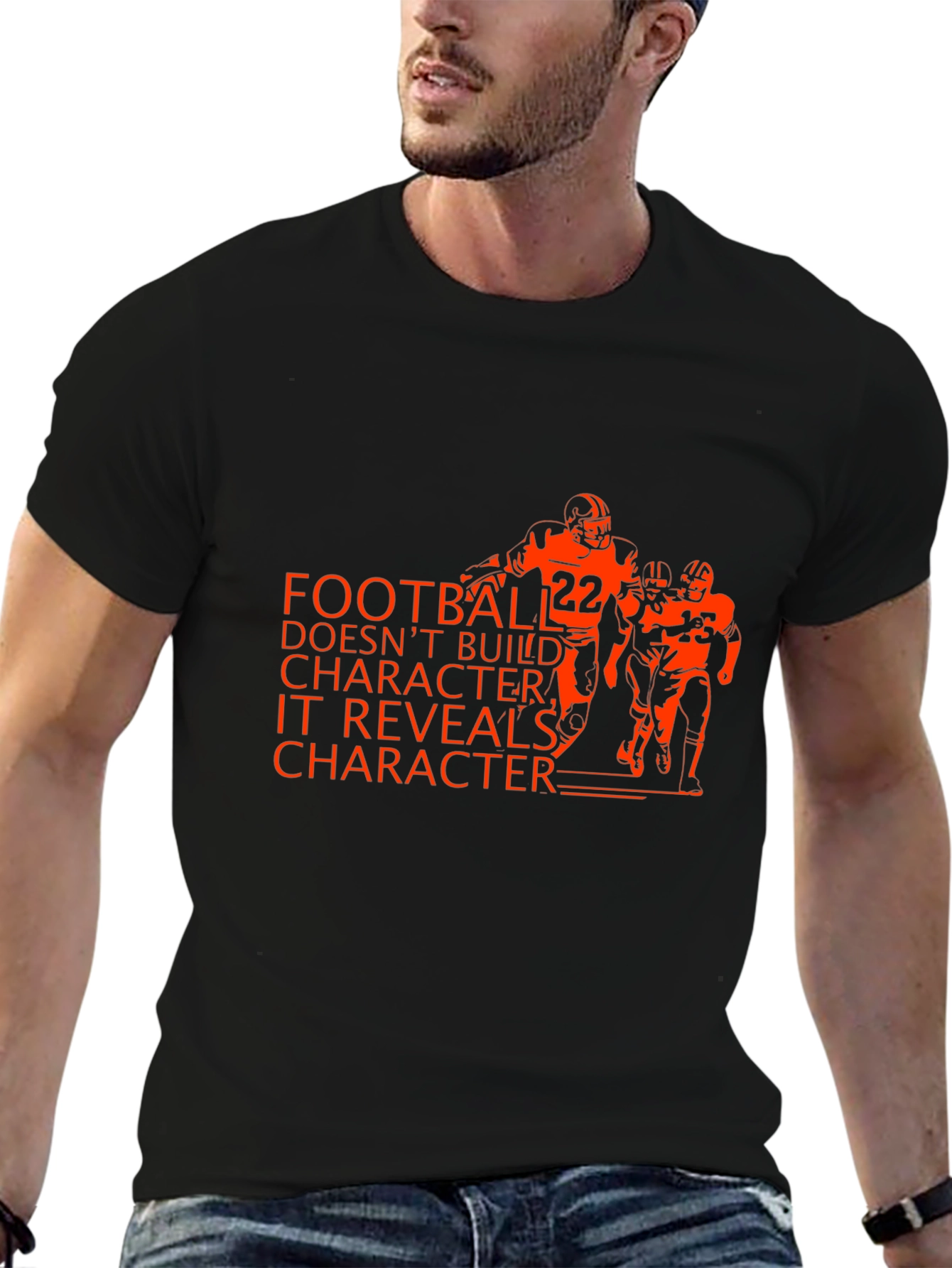 Football Reveals Character Black T-Shirt
