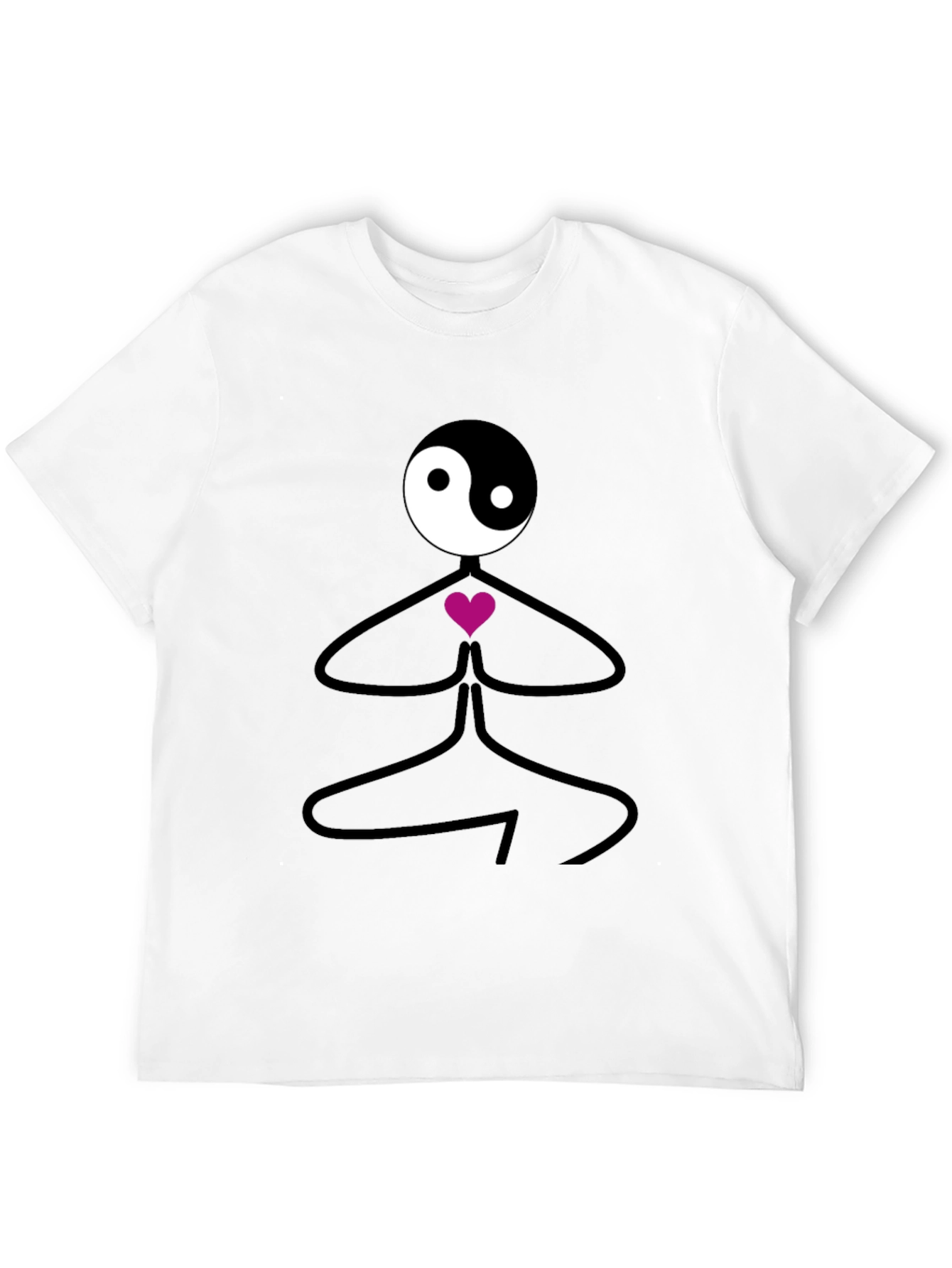 Yin Yang Yoga Pose Black T-Shirt