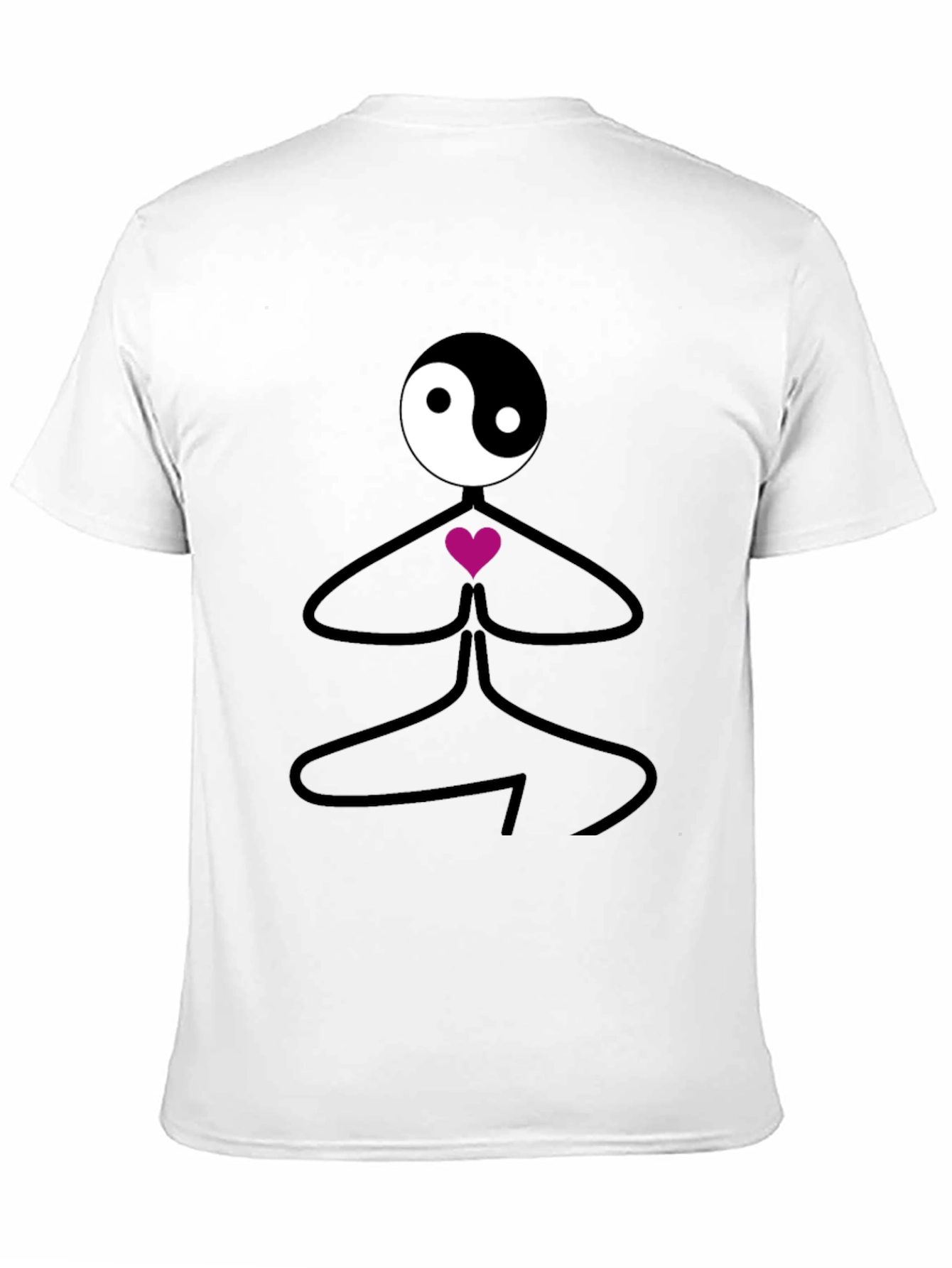 Yin Yang Yoga Pose Black T-Shirt