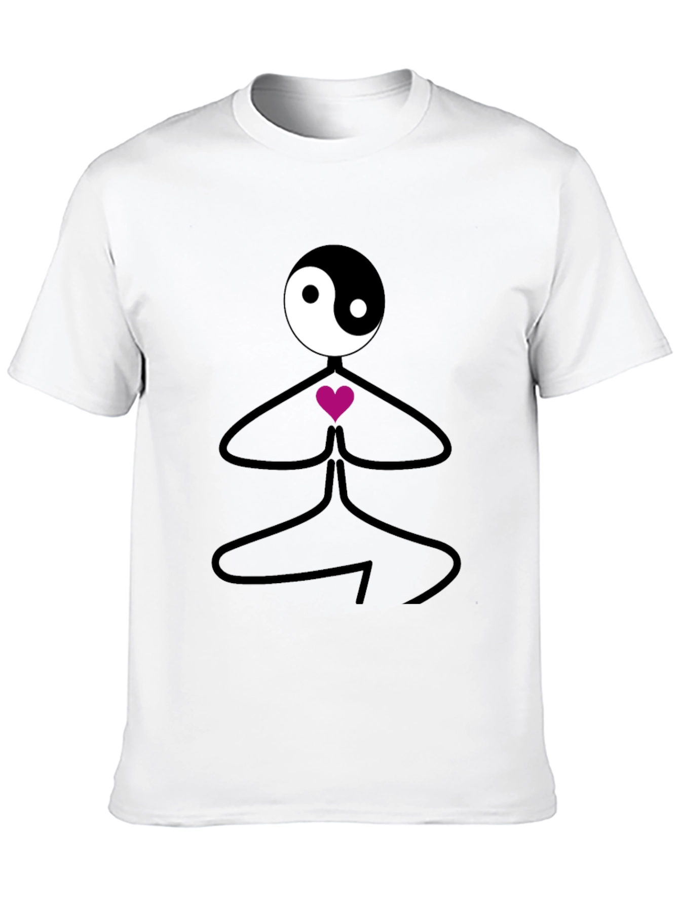 Yin Yang Yoga Pose Black T-Shirt