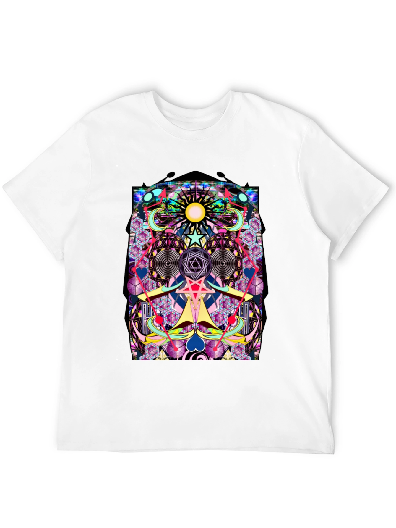 Psychedelic Geometric Art Graphic Print T-Shirt