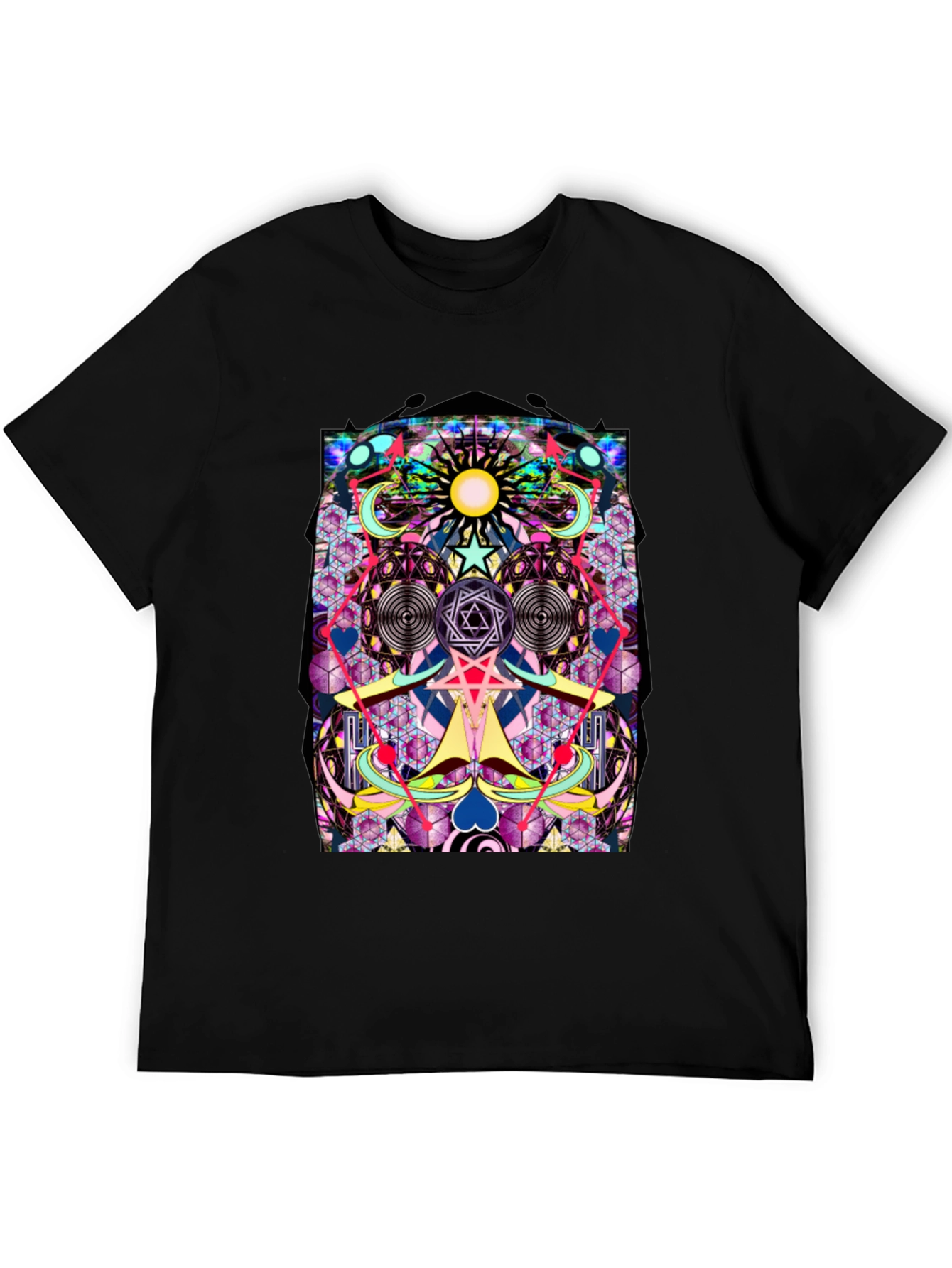Psychedelic Geometric Art Graphic Print T-Shirt