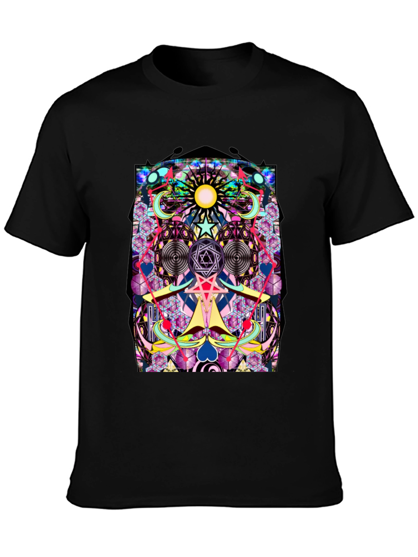 Psychedelic Geometric Art Graphic Print T-Shirt