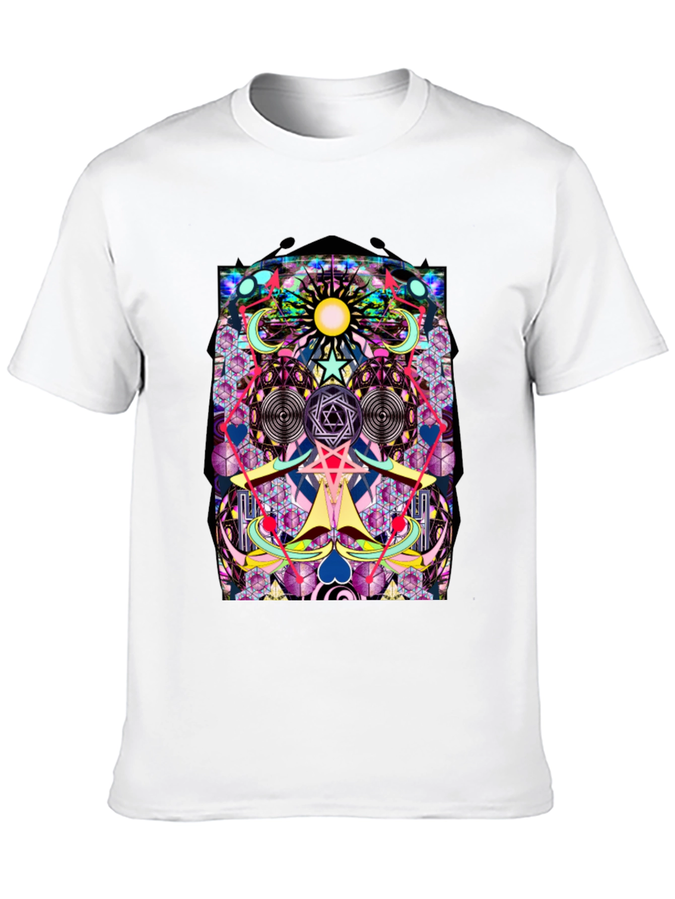 Psychedelic Geometric Art Graphic Print T-Shirt