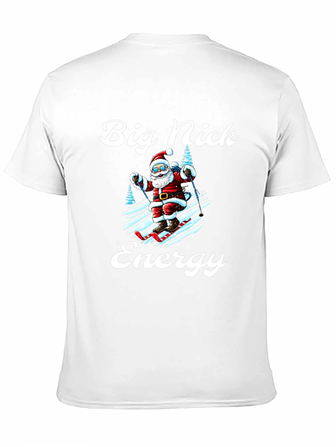Big Nick Energy Santa Skiing Graphic Tee