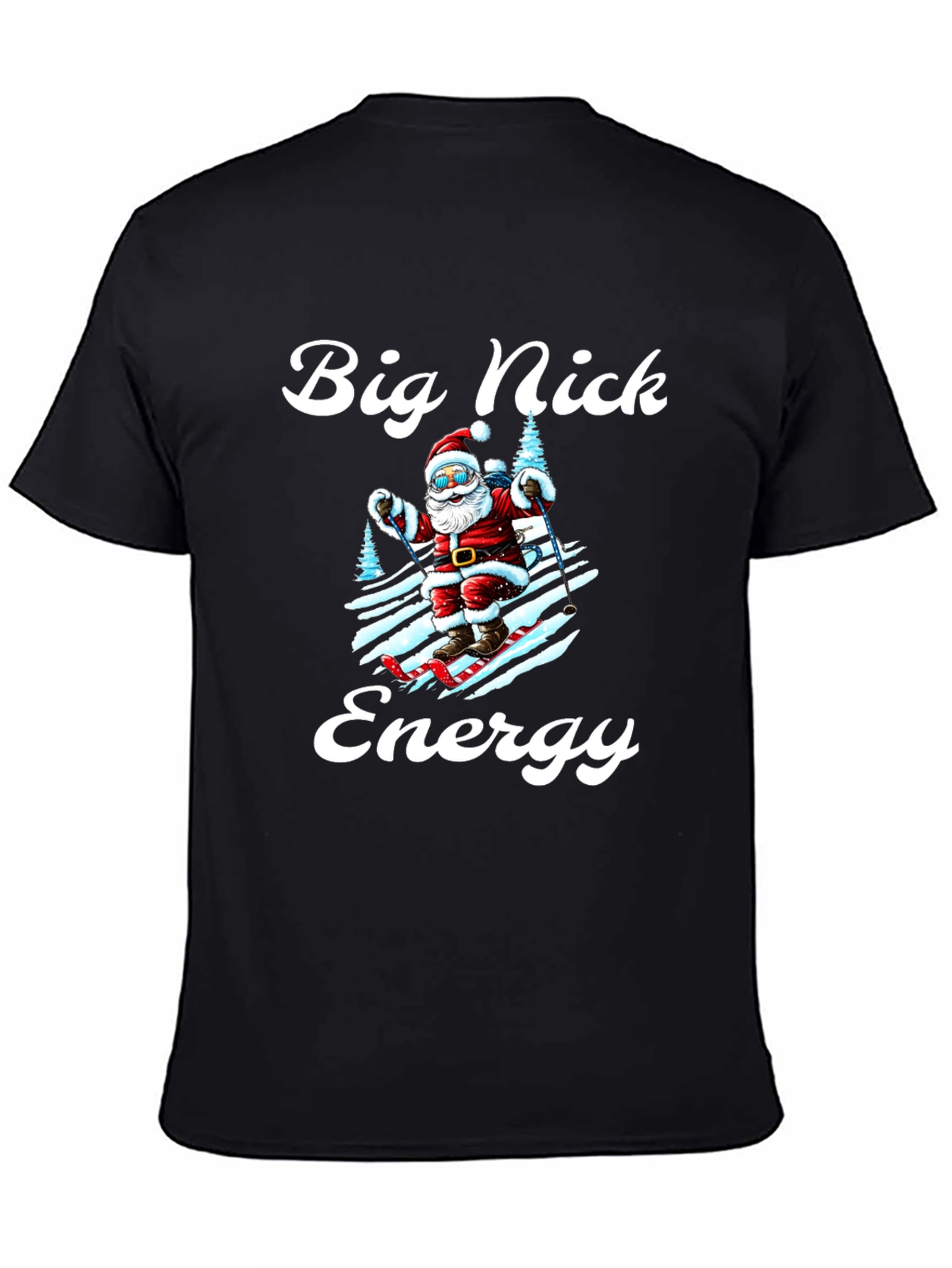 Big Nick Energy Santa Skiing Graphic Tee
