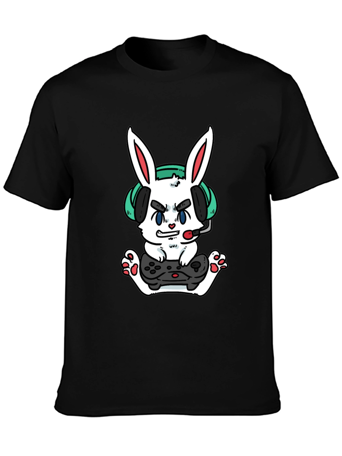 Gamer Bunny T-Shirt - Funny Cartoon Rabbit Tee