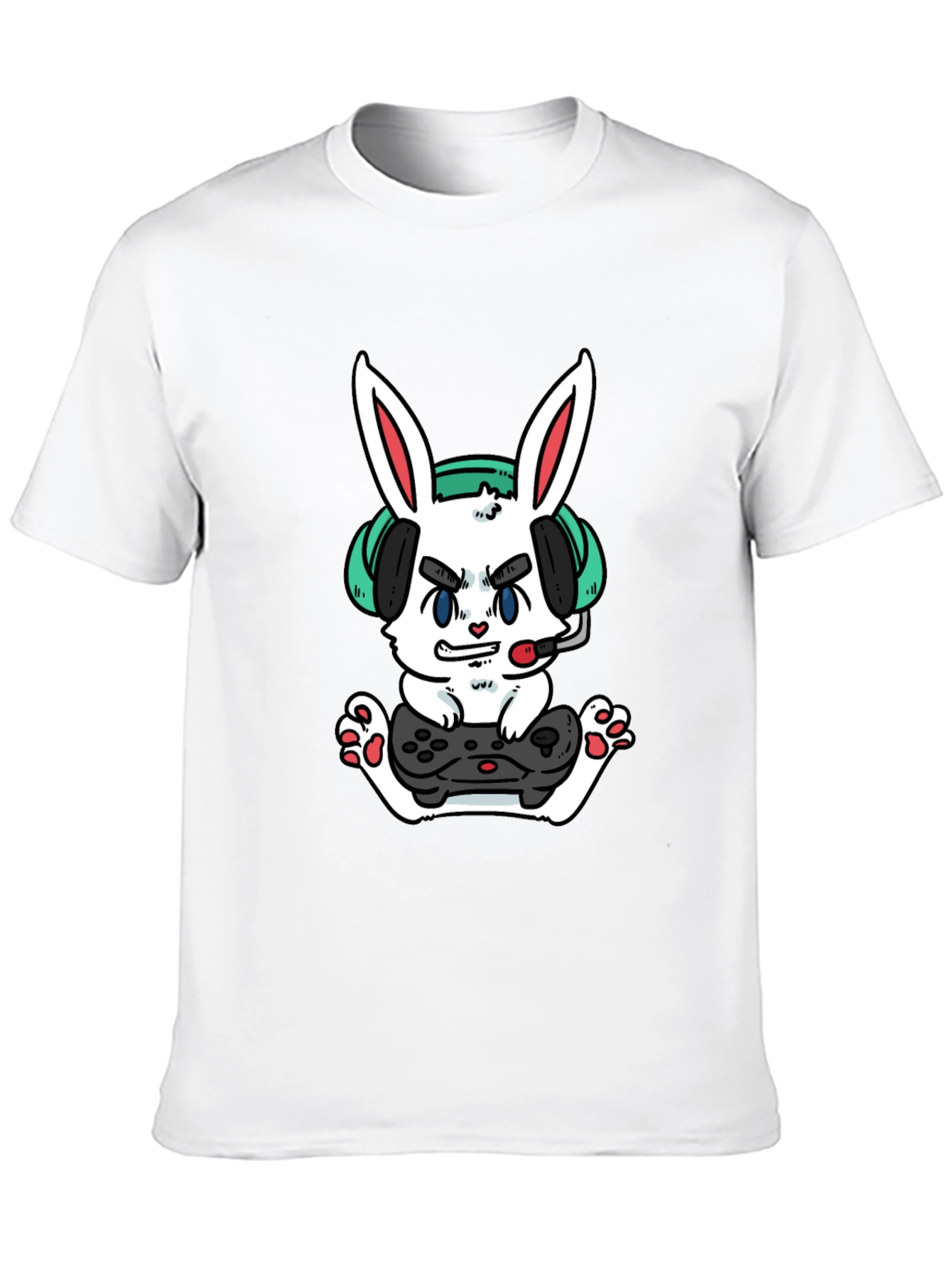 Gamer Bunny T-Shirt - Funny Cartoon Rabbit Tee