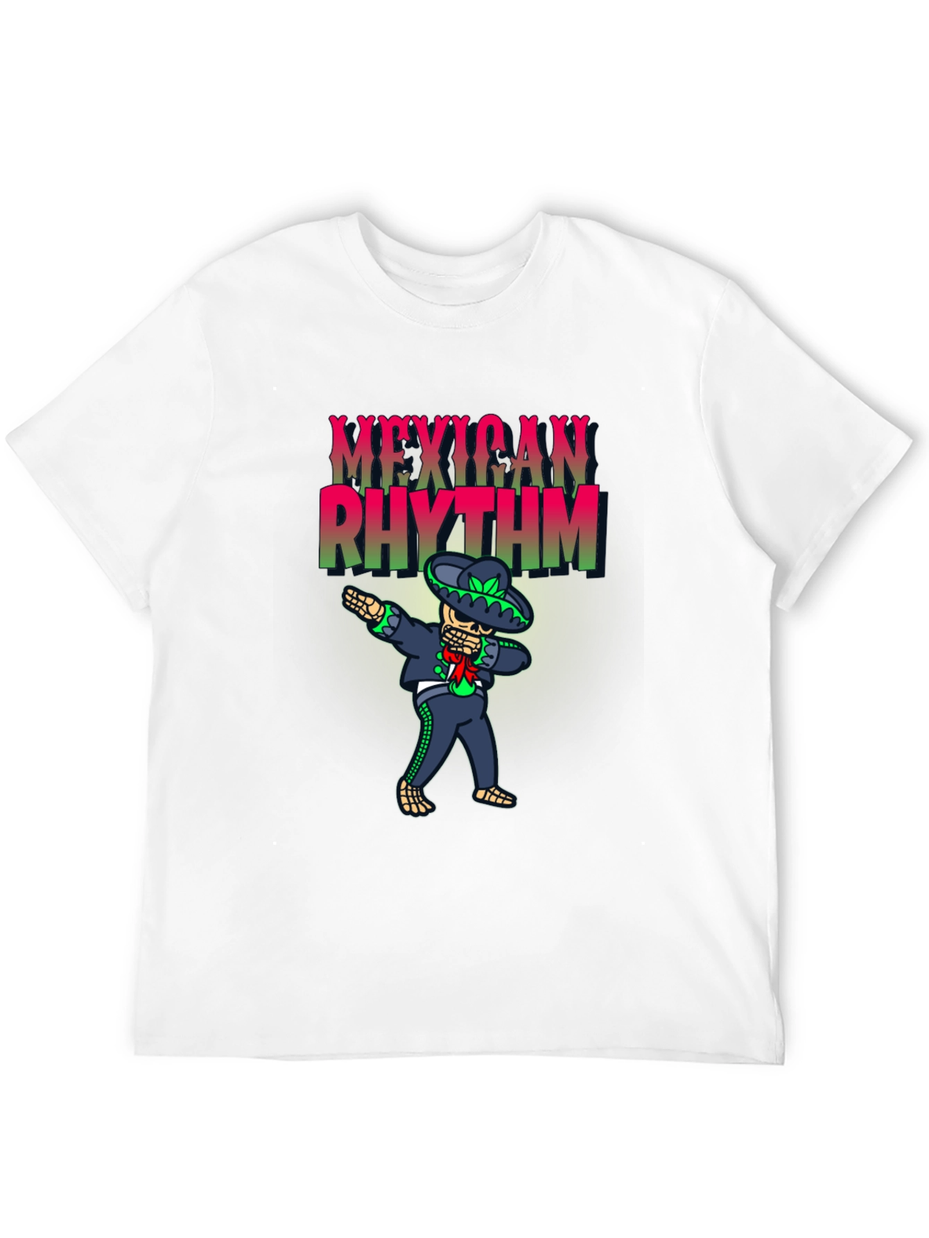 Mexican Rhythm Dabbing Skeleton Mens T-Shirt