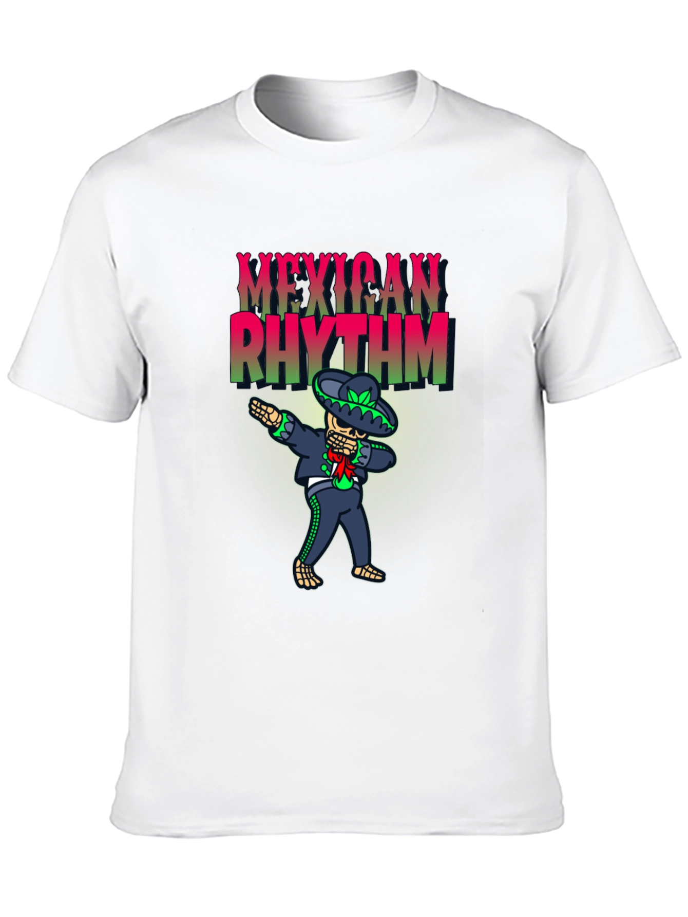 Mexican Rhythm Dabbing Skeleton Mens T-Shirt