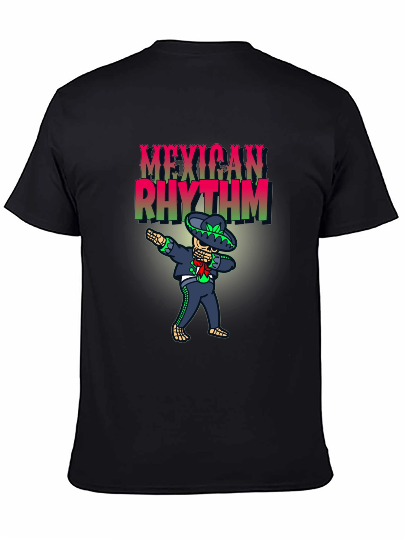 Mexican Rhythm Dabbing Skeleton Mens T-Shirt