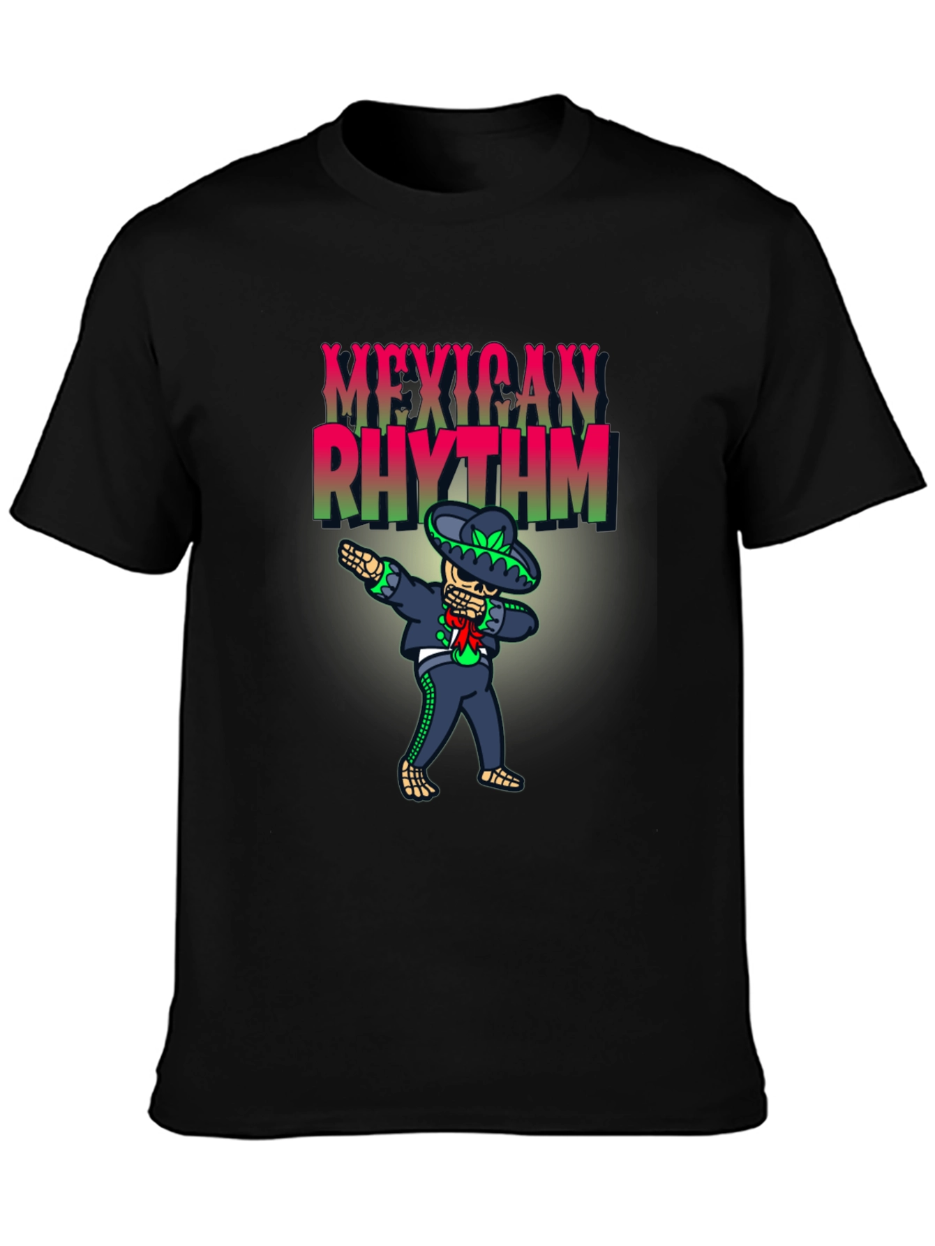 Mexican Rhythm Dabbing Skeleton Mens T-Shirt