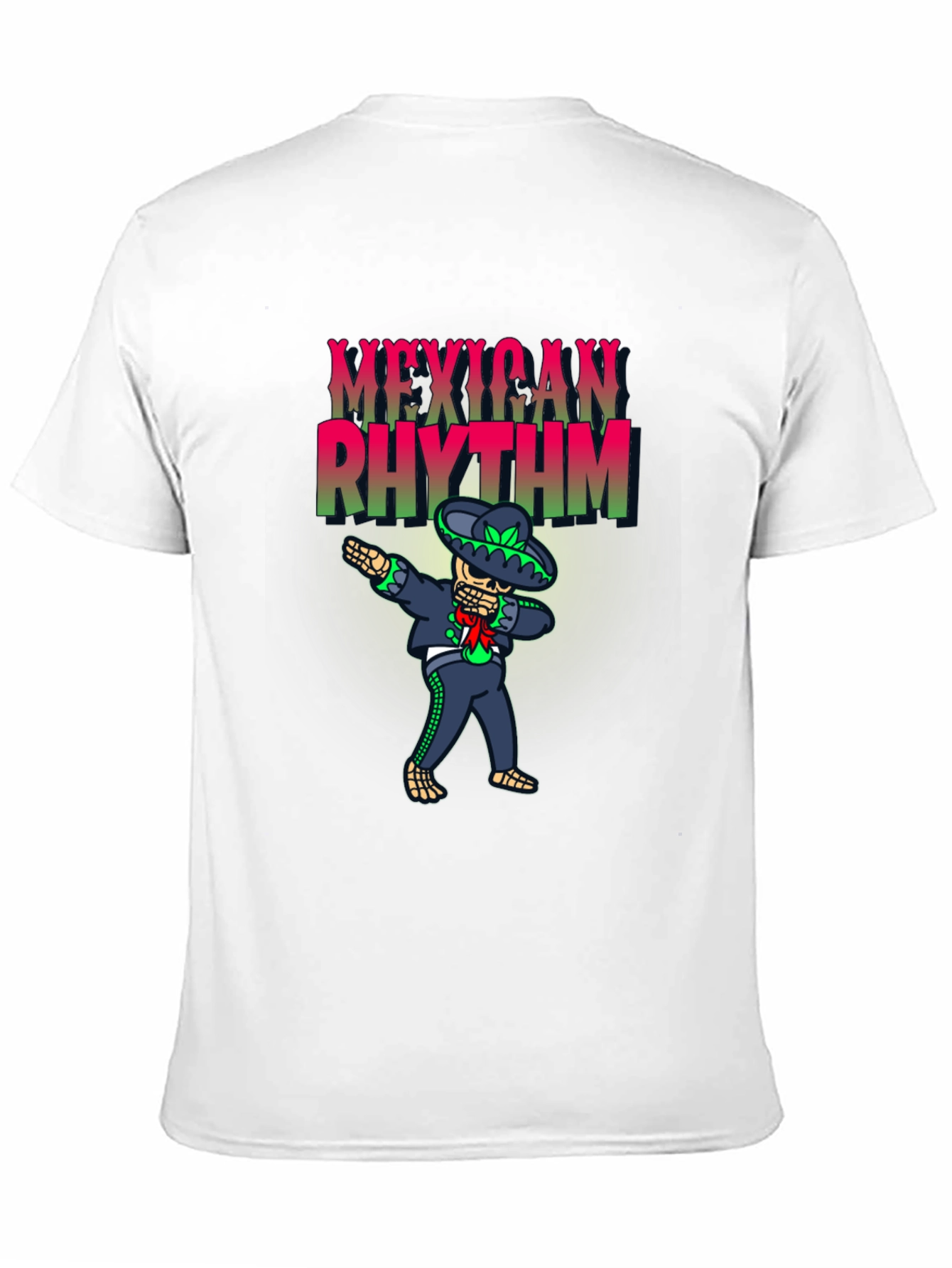 Mexican Rhythm Dabbing Skeleton Mens T-Shirt